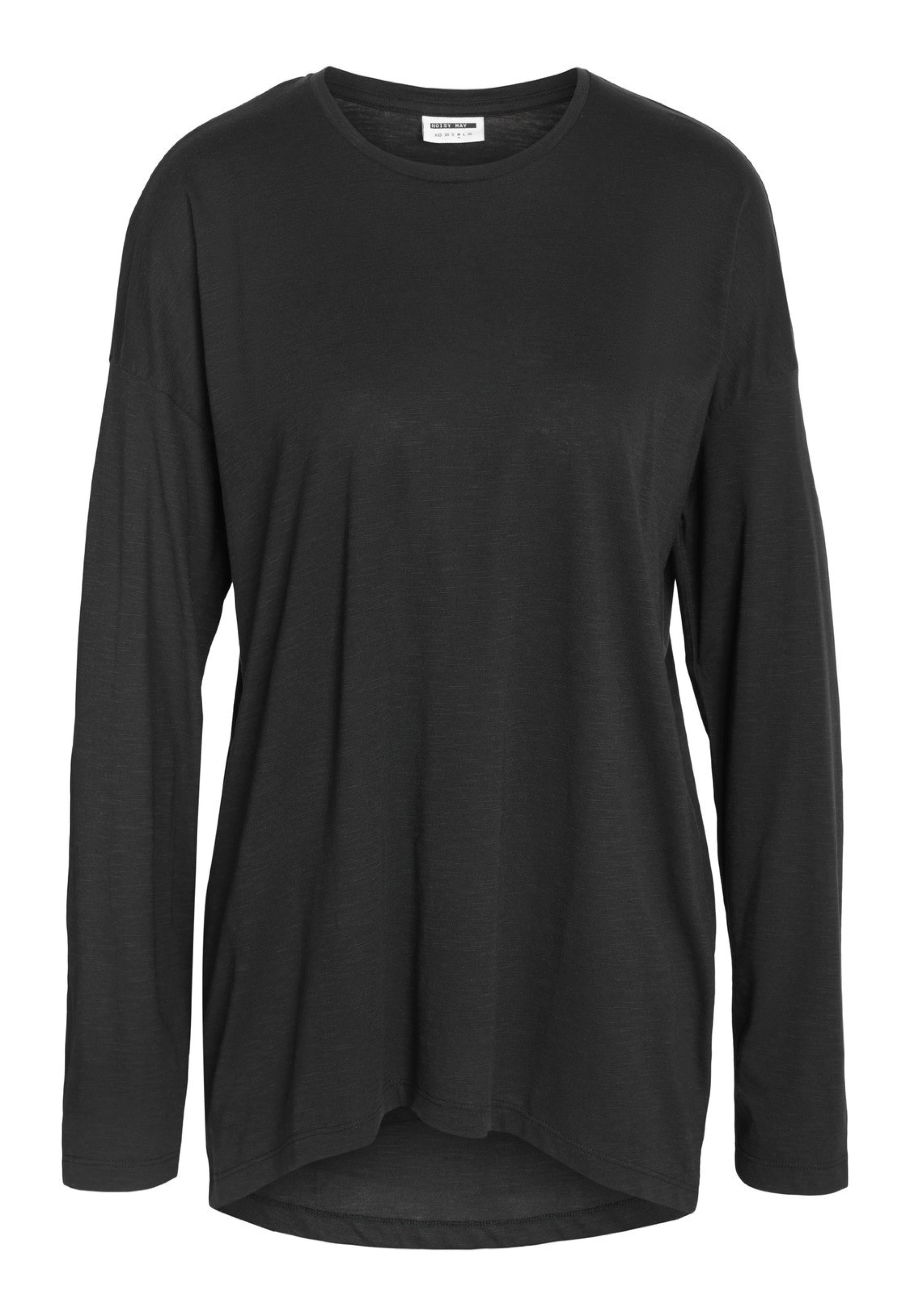 Noisy May - Mathilde O Neck High/Low Top Black - Longsleeve | Women-Image