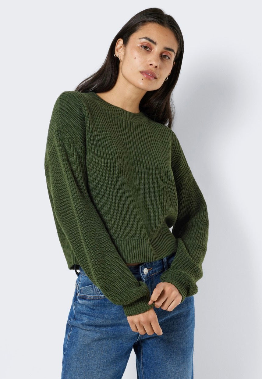 Noisy May - Maysa O Neck Kombu Green - Pullover | Women-Image