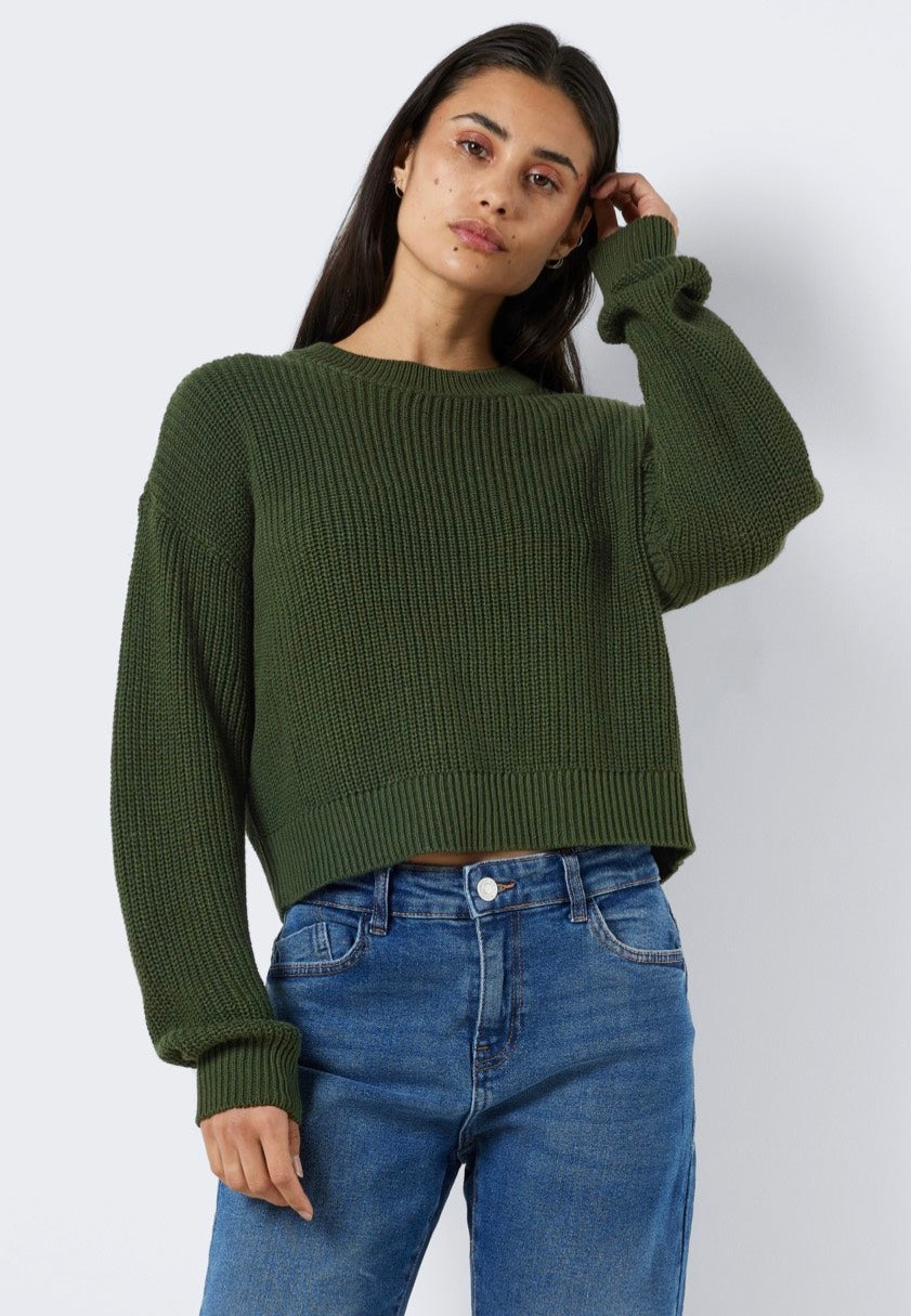 Noisy May - Maysa O Neck Kombu Green - Pullover | Women-Image