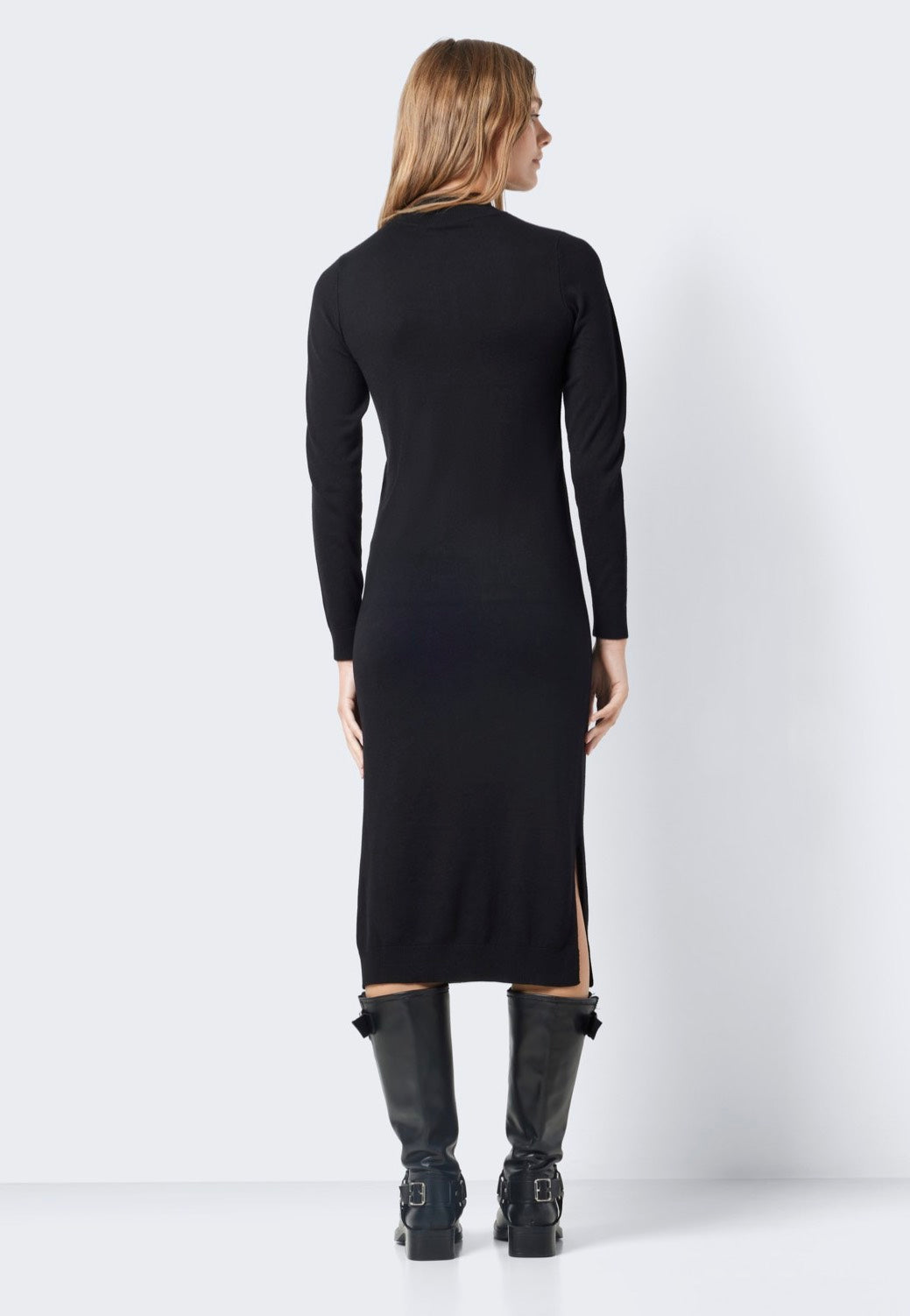 Noisy May - Sandi Long Highneck Black - Knit Dress | Women-Image