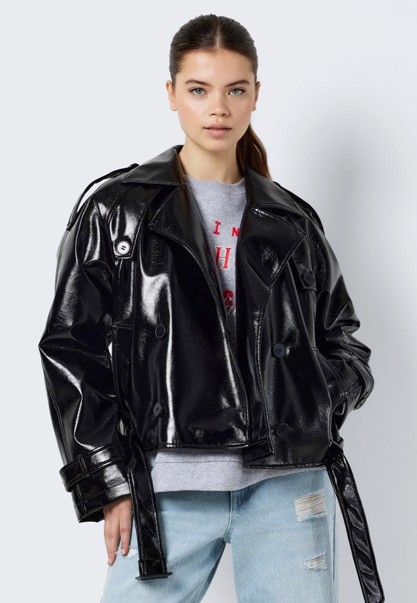 Noisy May - Neal Vinyl Short Black - Jacket | Women-Image