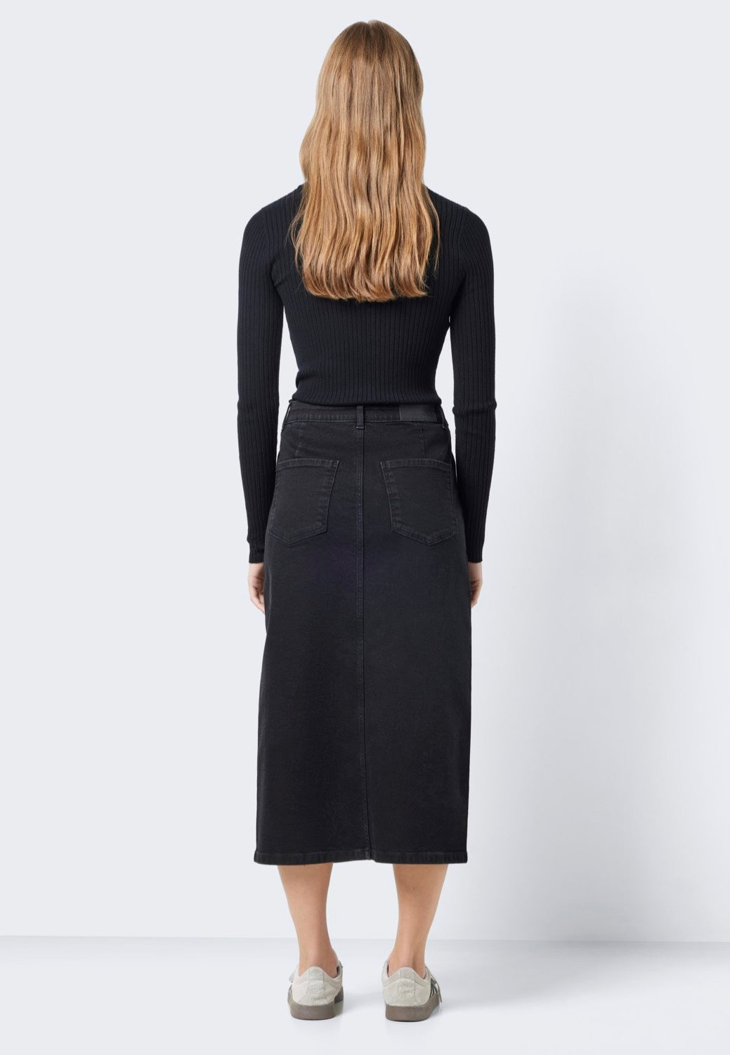 Noisy May - Kath Slit Midi Black Denim - Skirt | Women-Image