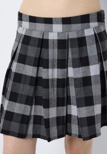 Noisy May - Ebba Pleated Obsidian Agate Gray/Charcoal Gray - Skirt | Women-Image