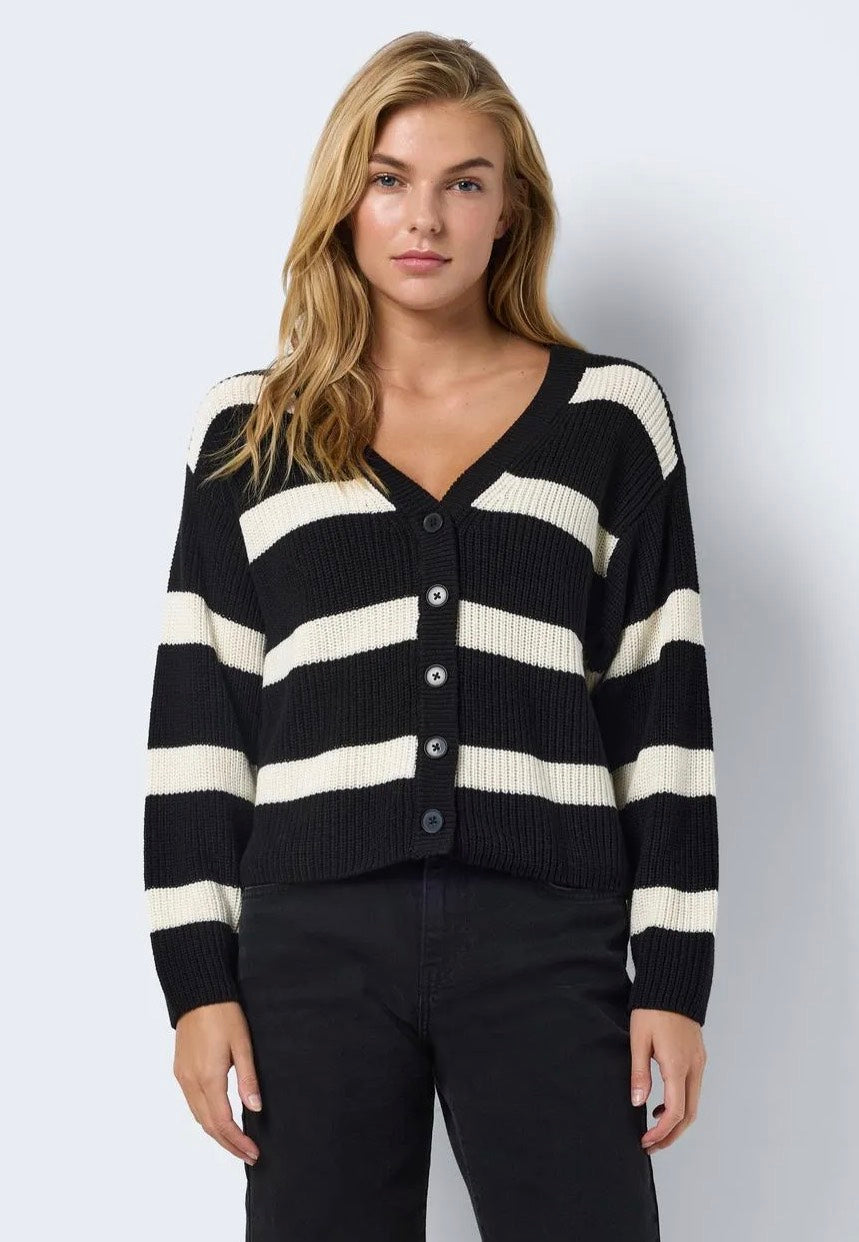 Noisy May - Maysa V Neck Black Eggnog - Cardigan | Women-Image