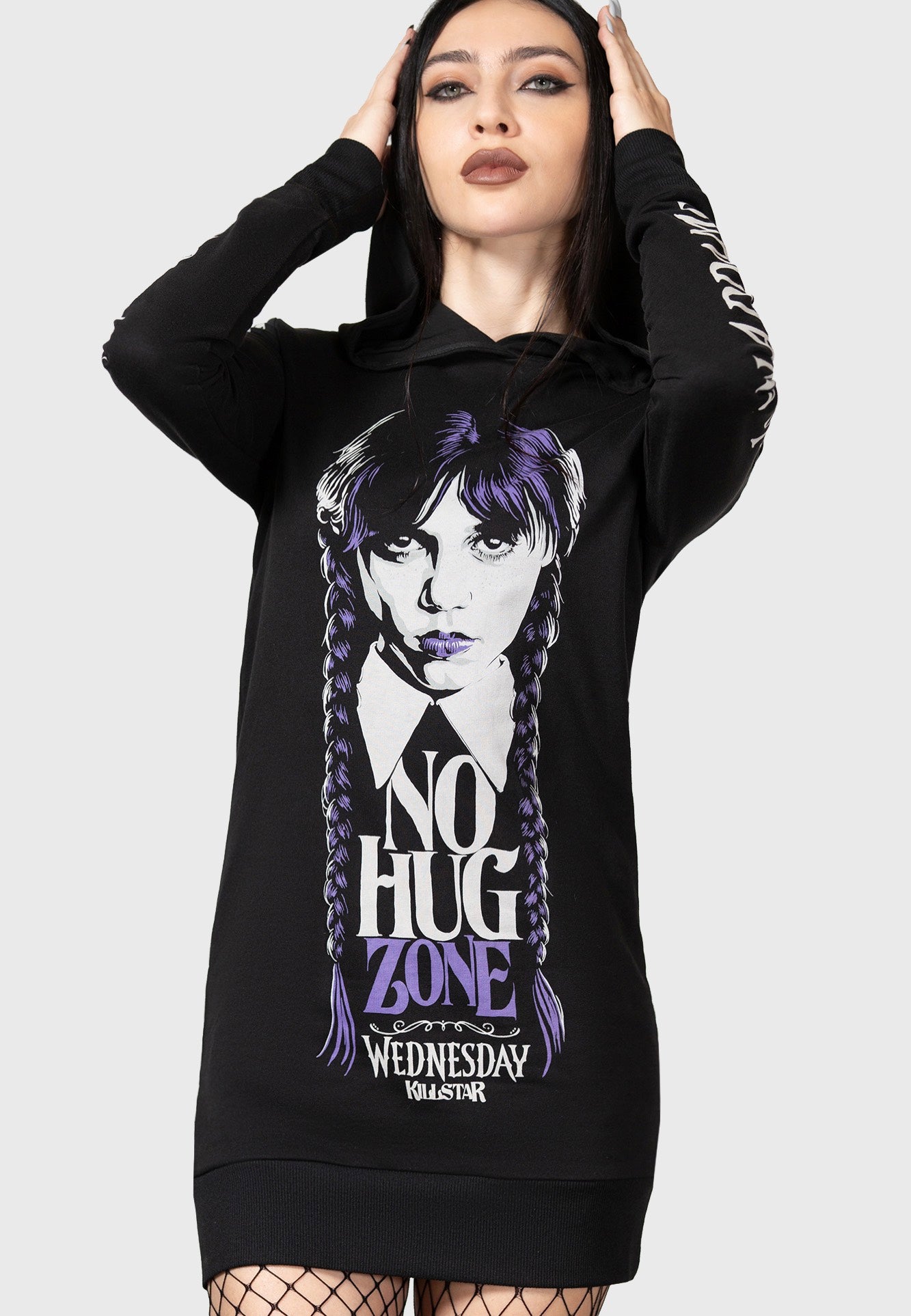 Killstar & Wednesday - No-Hug Zone Longline - Hoodie | Women-Image