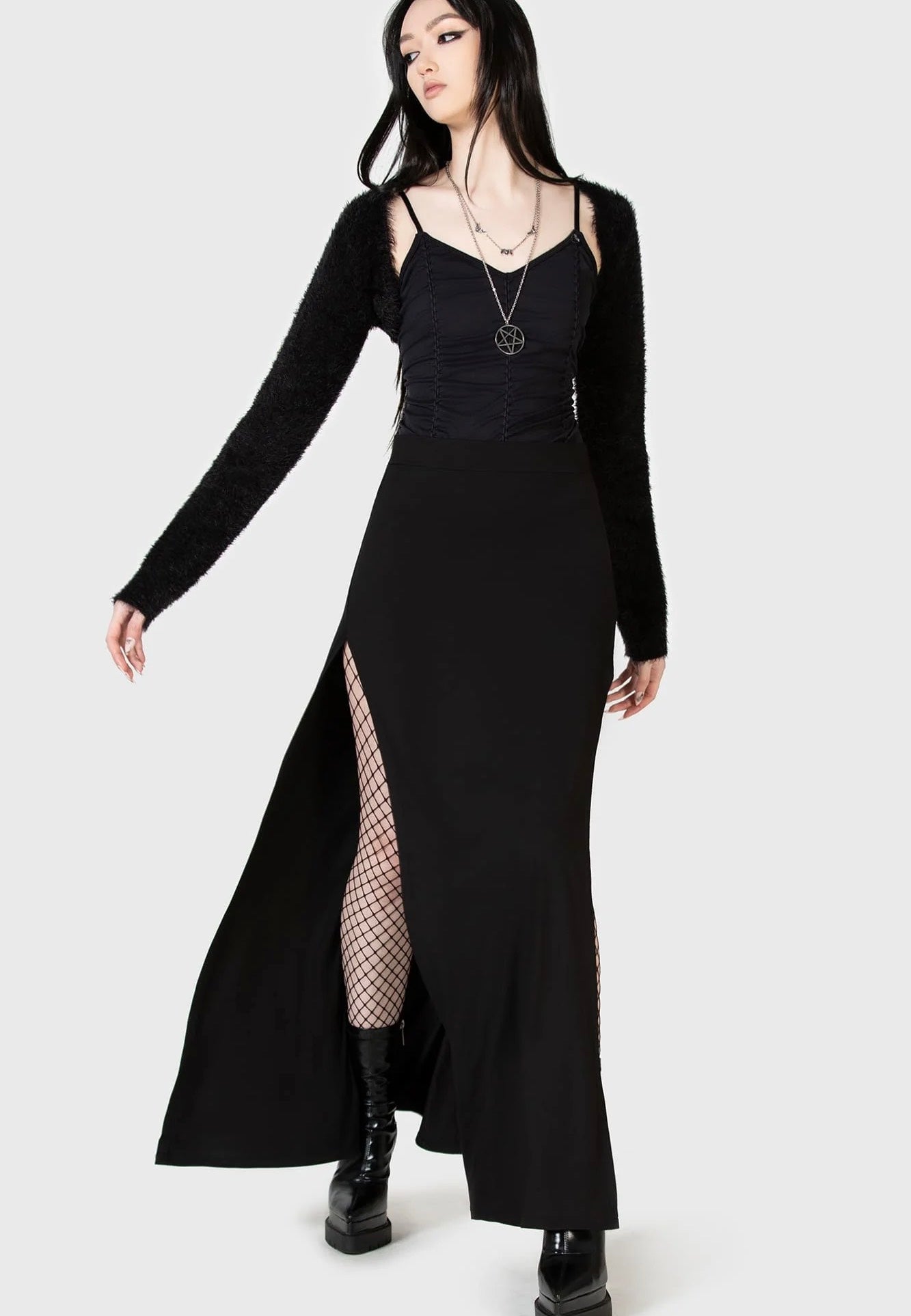 Killstar - Nocturnal Shade Maxi Black - Skirt | Women-Image