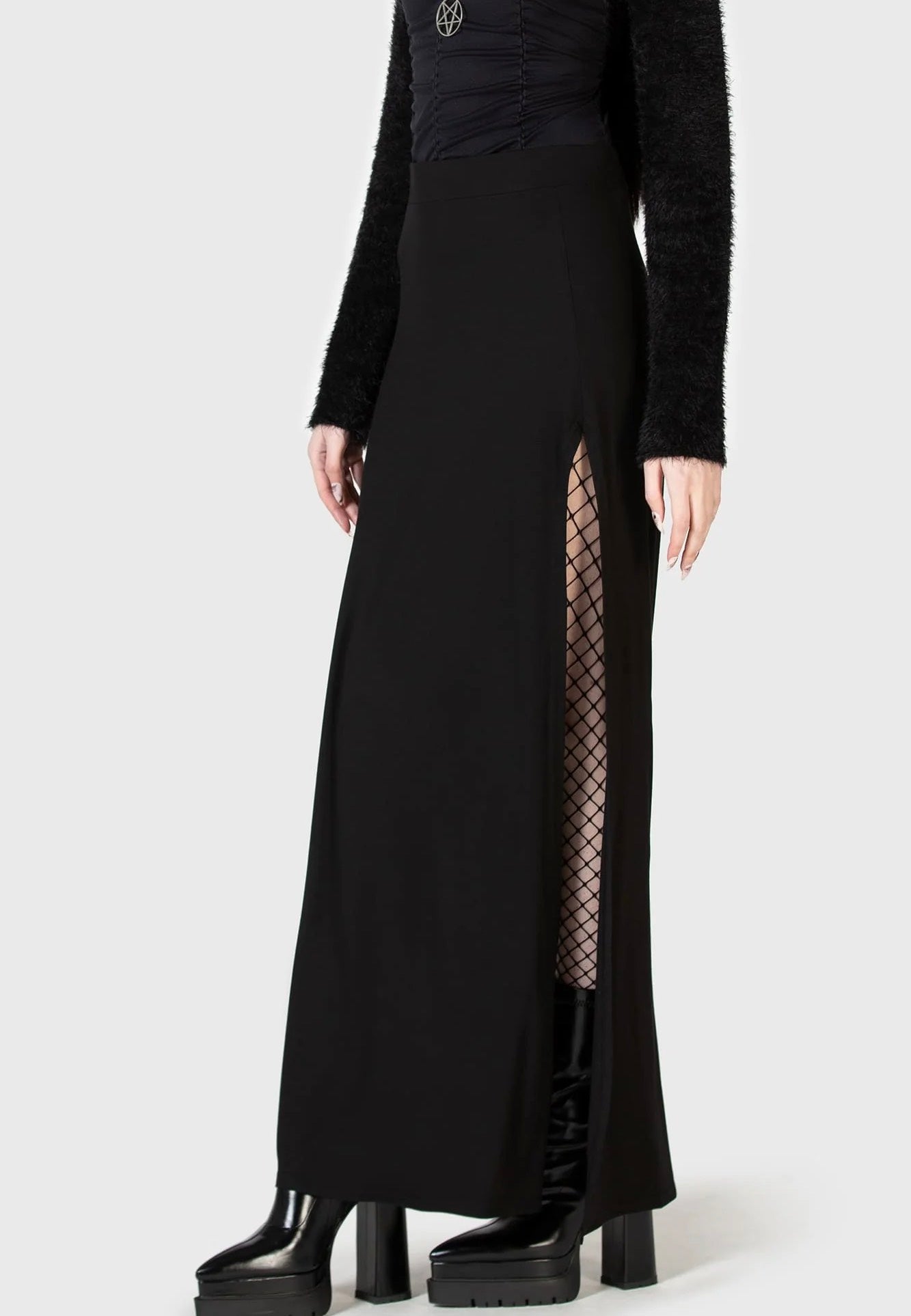 Killstar - Nocturnal Shade Maxi Black - Skirt | Women-Image