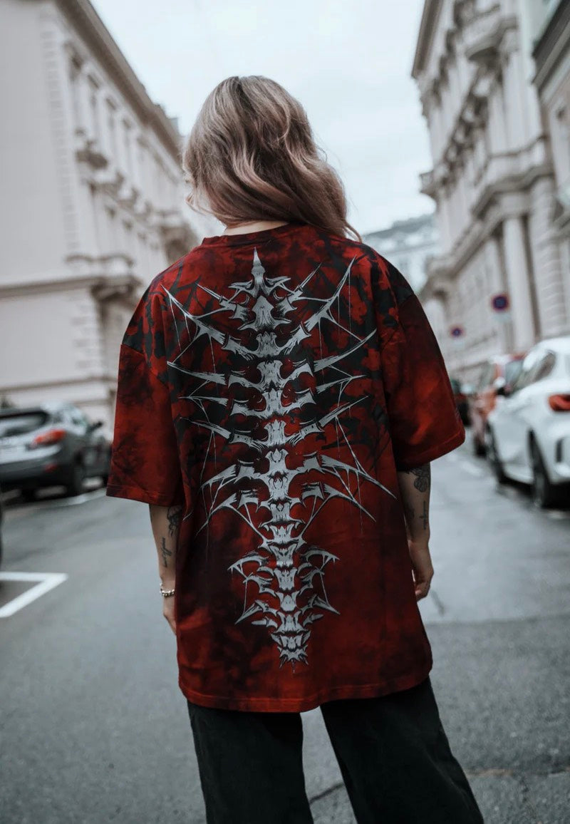 Stay Cold Apparel - Nocturnal Lifelines Heavy Oversized Red Acid - T-Shirt | Women-Image