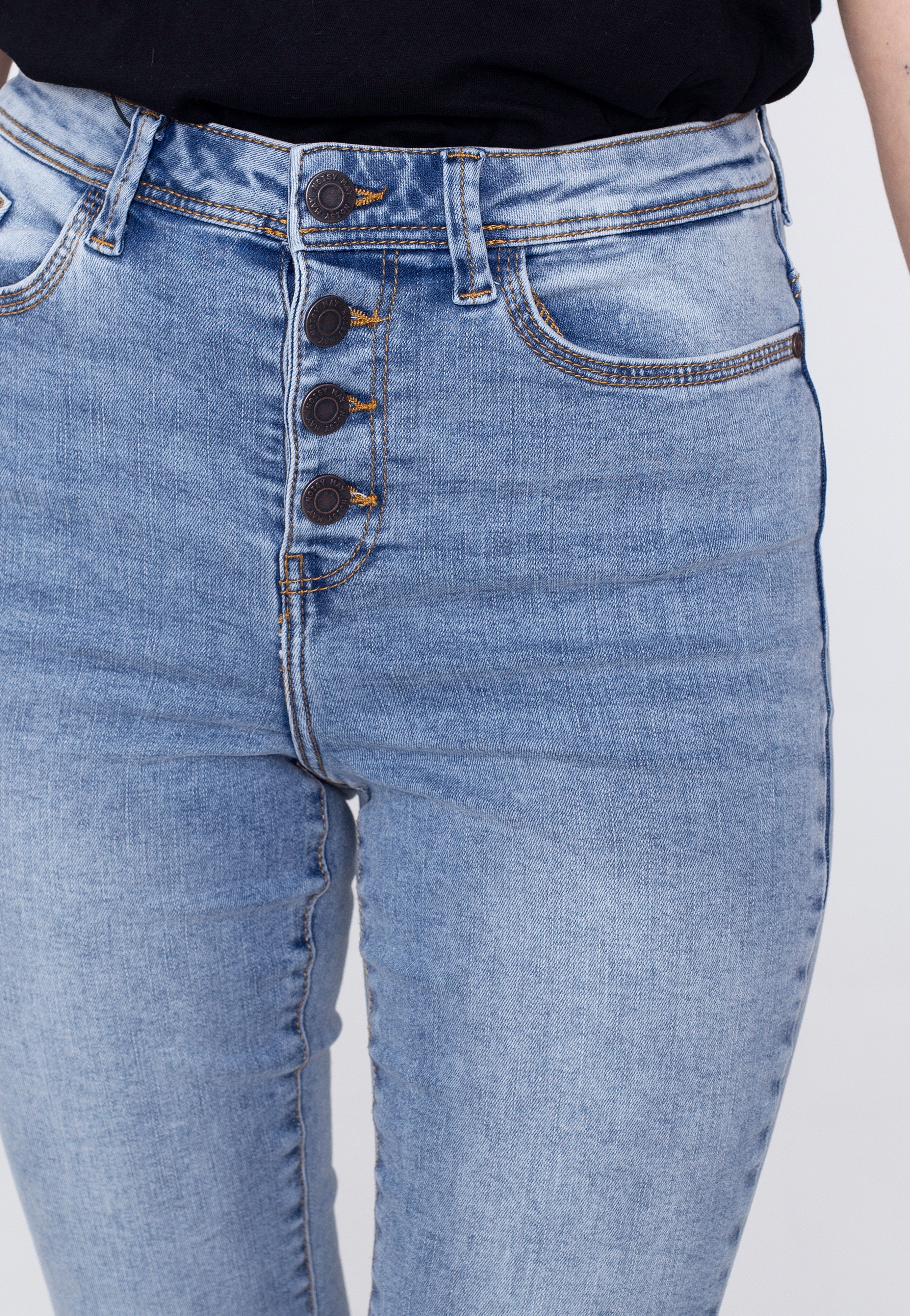 Noisy May - Agnes Ank Button Skinny Light Blue Denim - Jeans | Women-Image