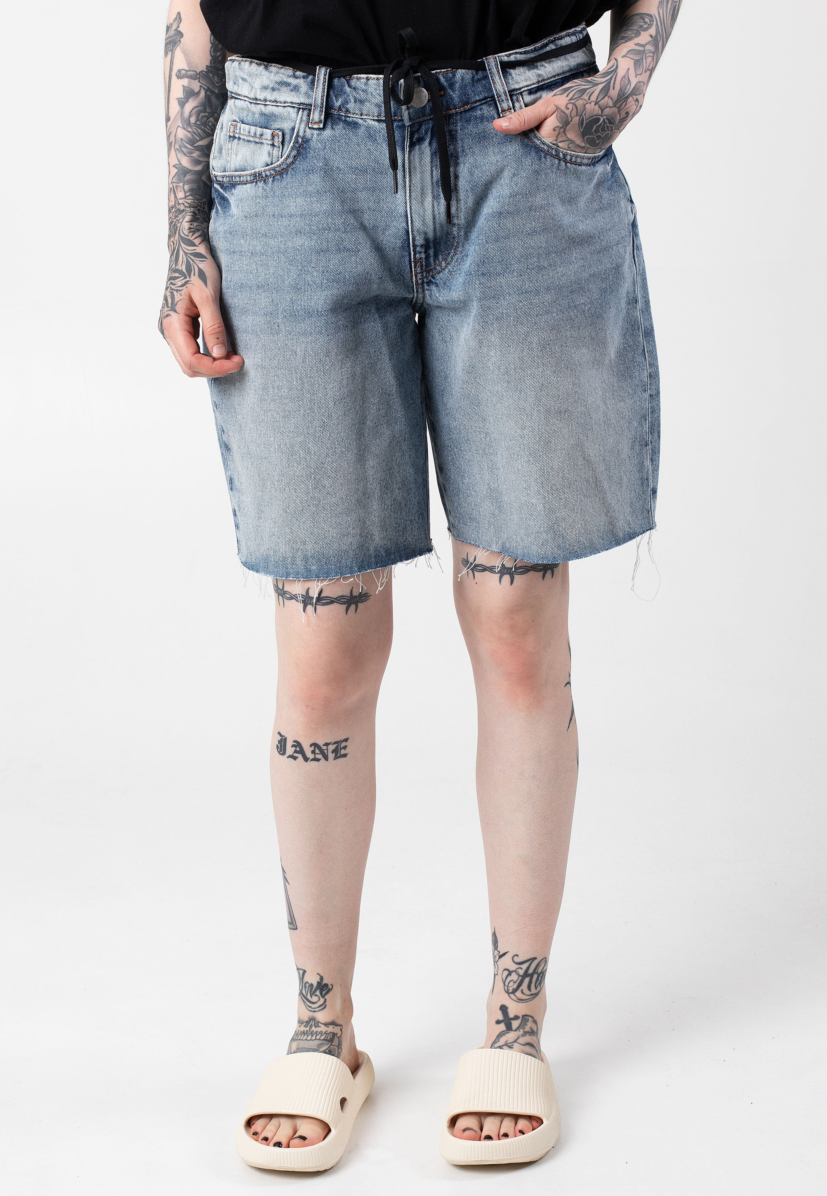 Noisy May - Barba Loose Light Blue Denim - Shorts | Women-Image