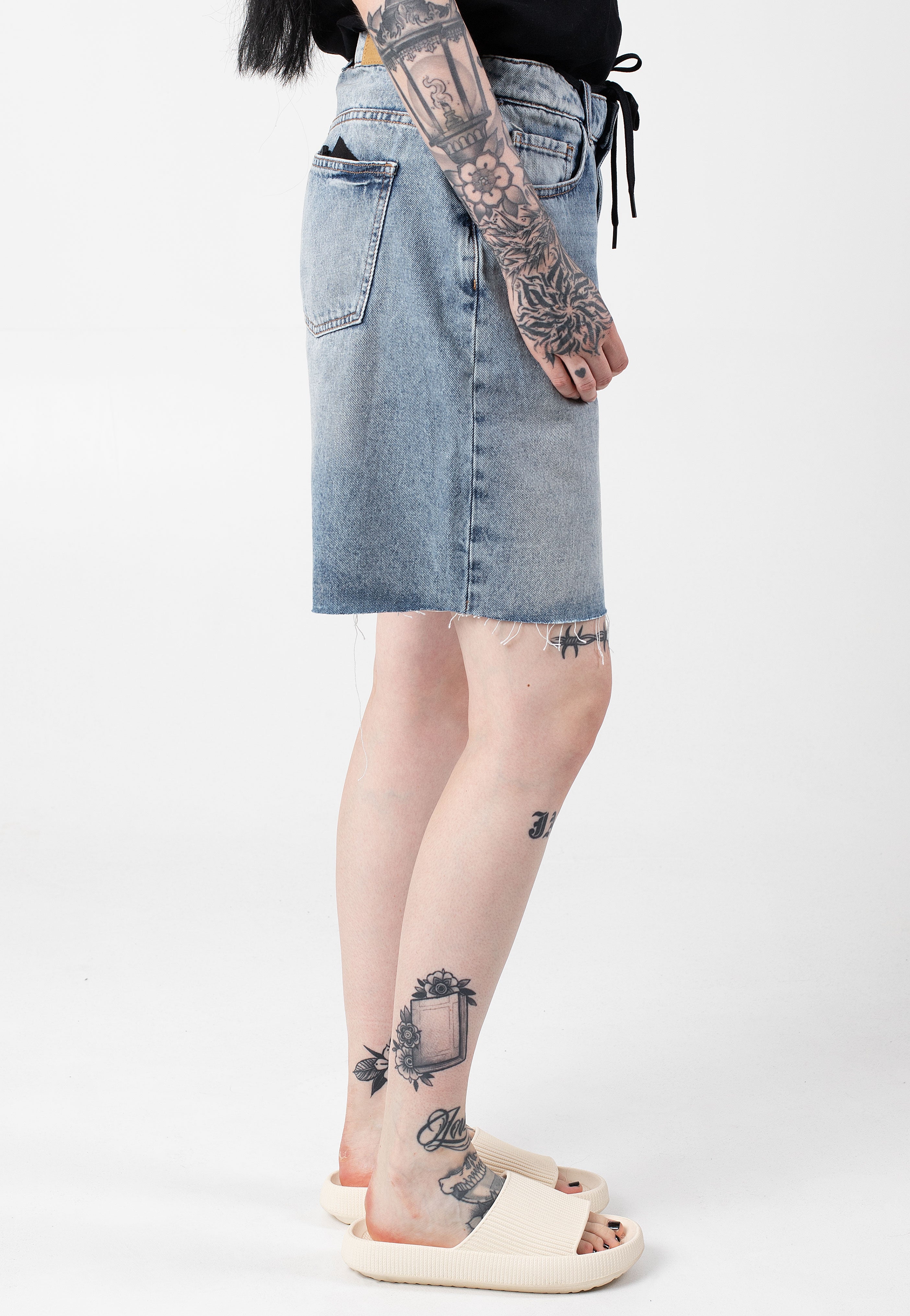 Noisy May - Barba Loose Light Blue Denim - Shorts | Women-Image