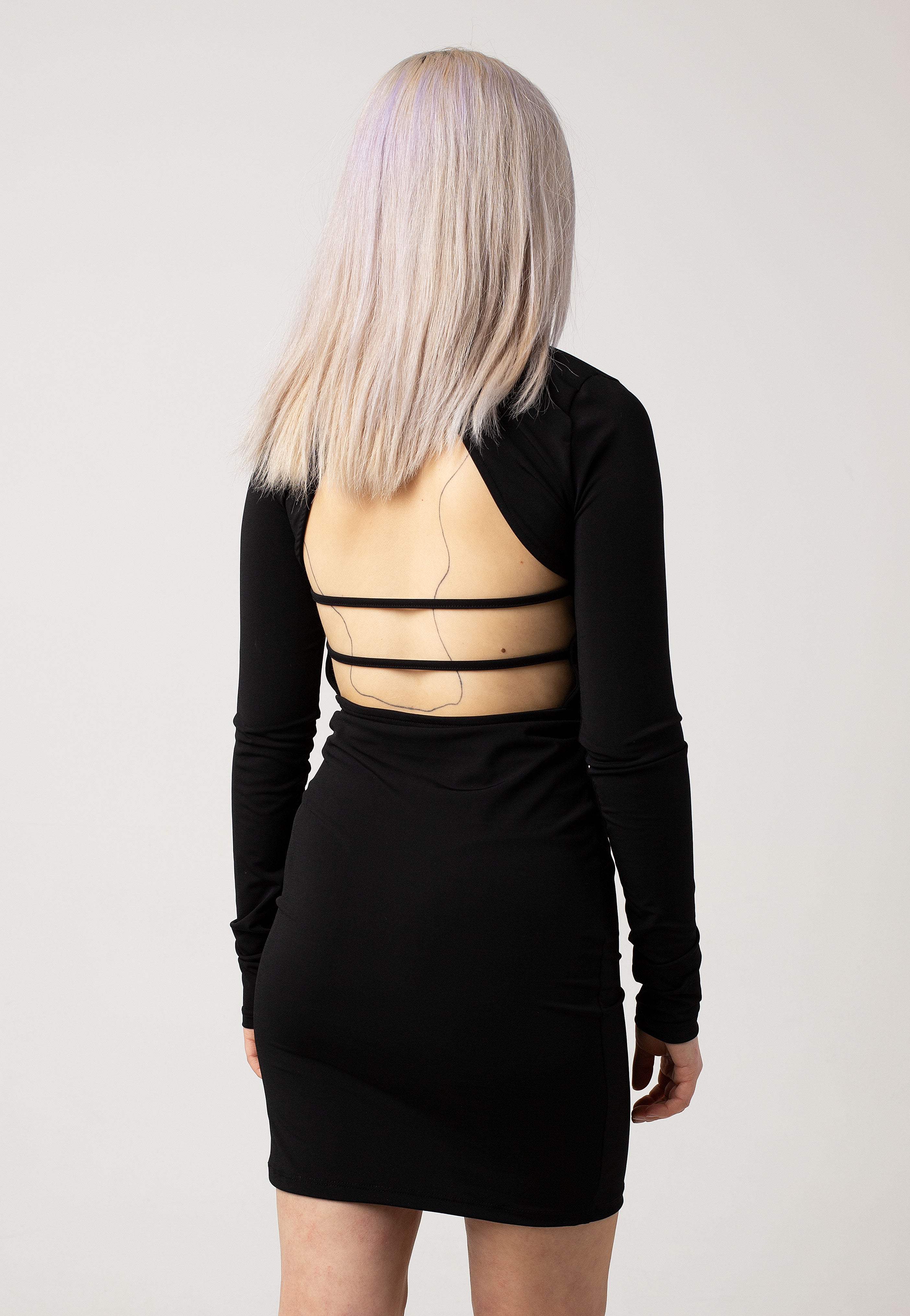 Noisy May - Bella Open Back Highneck Black - Dress | Women-Image