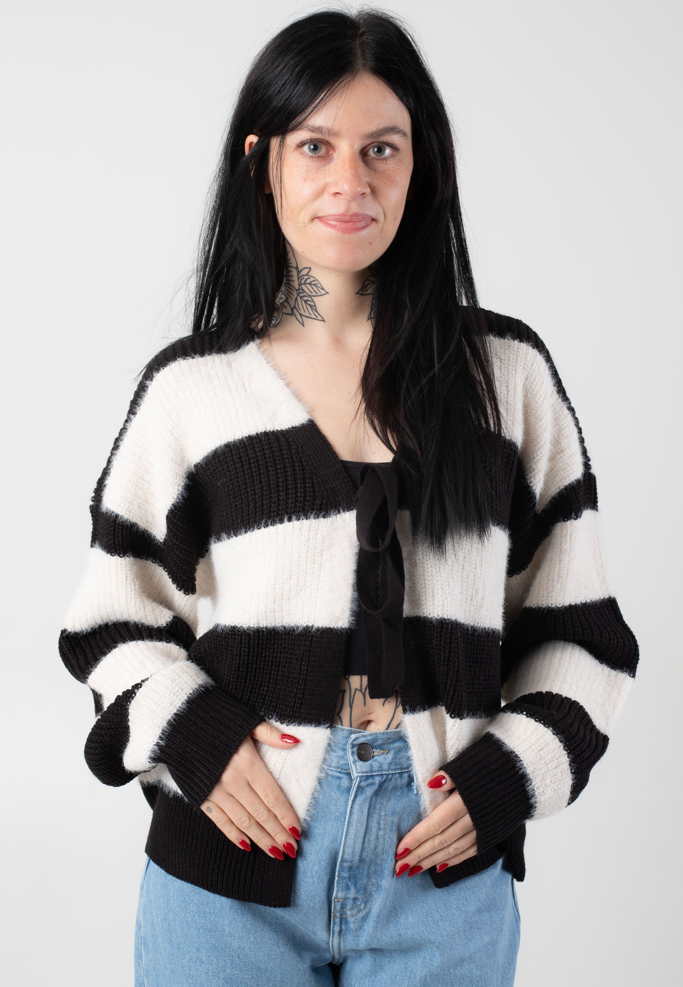 Noisy May - Blair Tie Black Birch - Cardigan | Women-Image