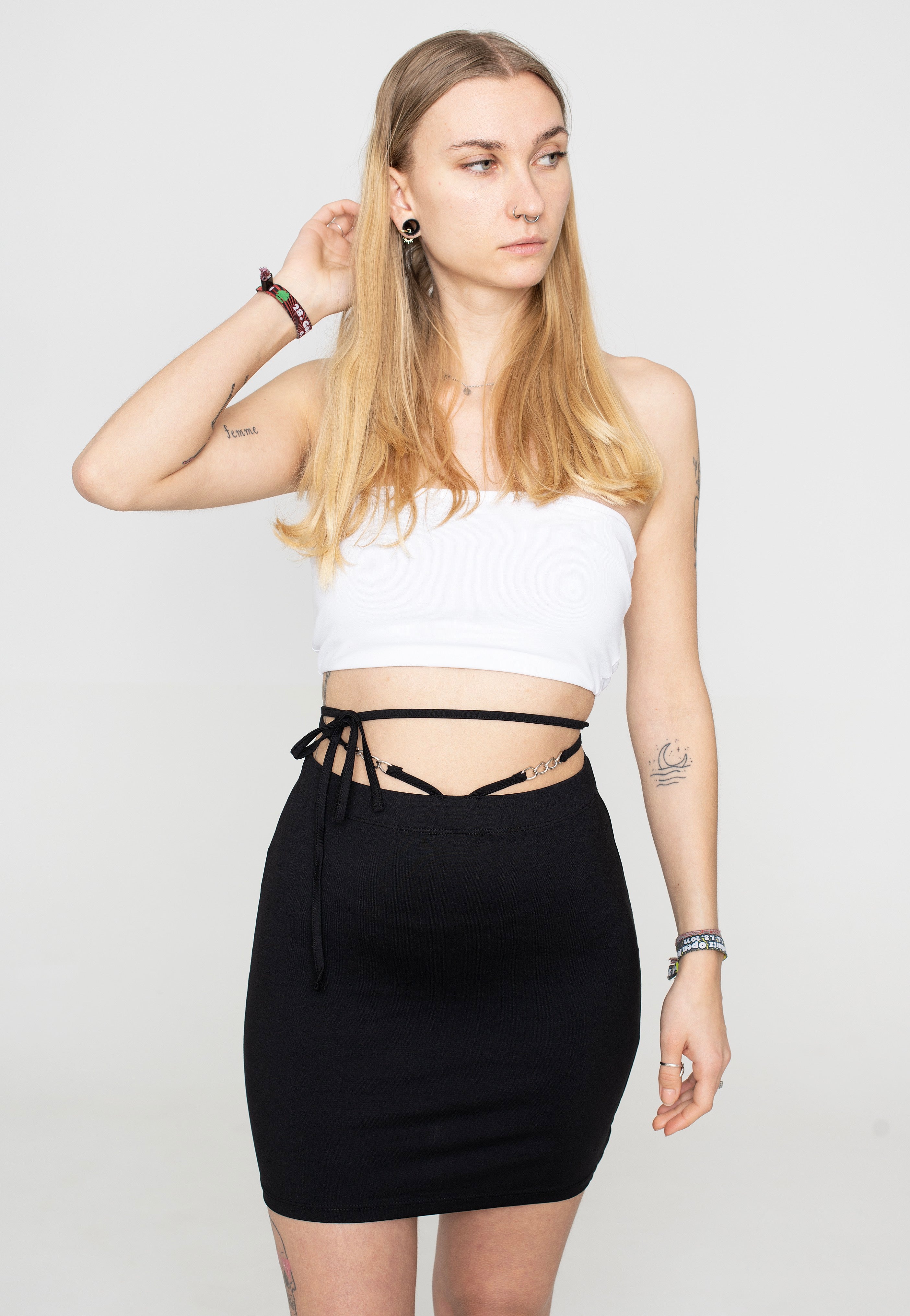 Noisy May - Celeste Chain Details Black - Skirt | Women-Image