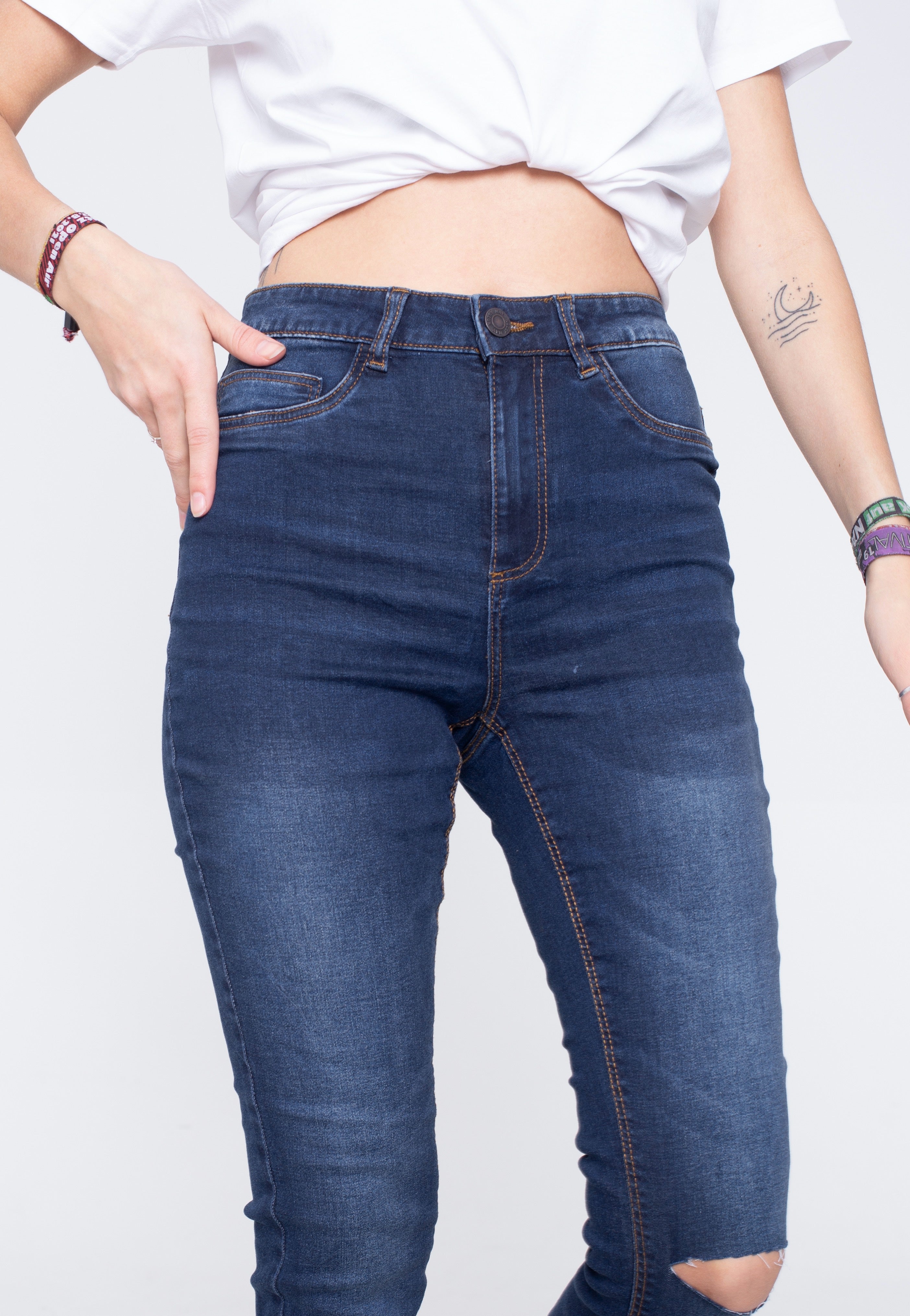 Noisy May - Callie Skinny Ankle Medium Blue Denim - Jeans | Women-Image