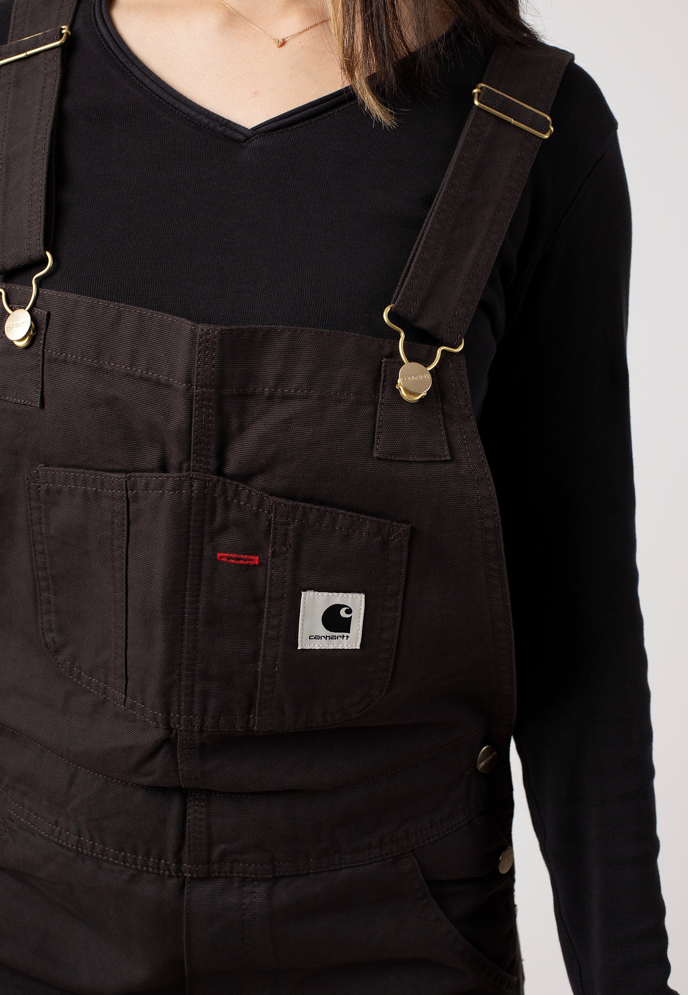 Carhartt WIP - W' Bib Overall Straight Rinsed Tobacco - Dungarees | Women-Image