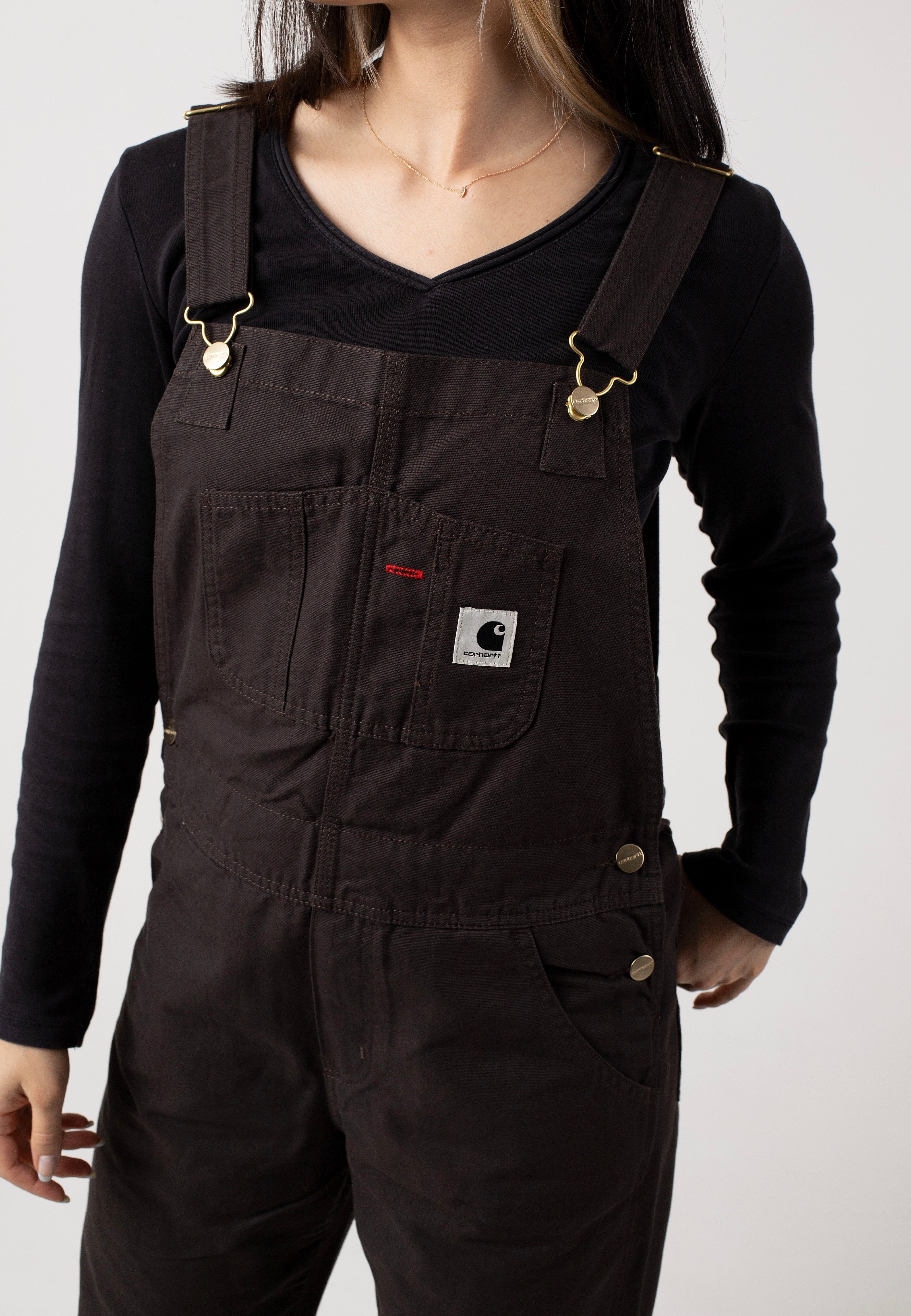 Carhartt WIP - W' Bib Overall Straight Rinsed Tobacco - Dungarees | Women-Image