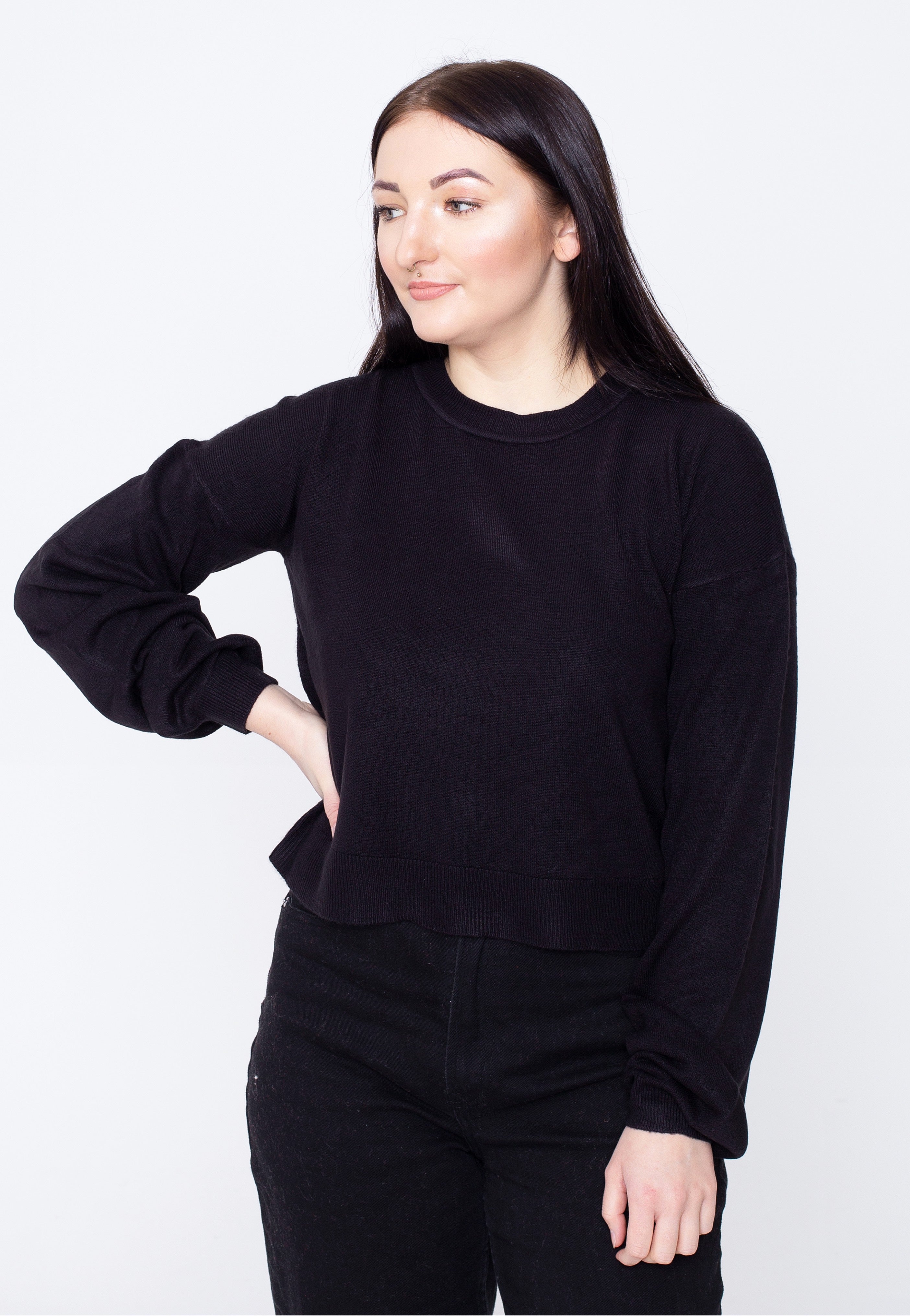 Noisy May - Chen O Neck Knit Black - Pullover | Women-Image