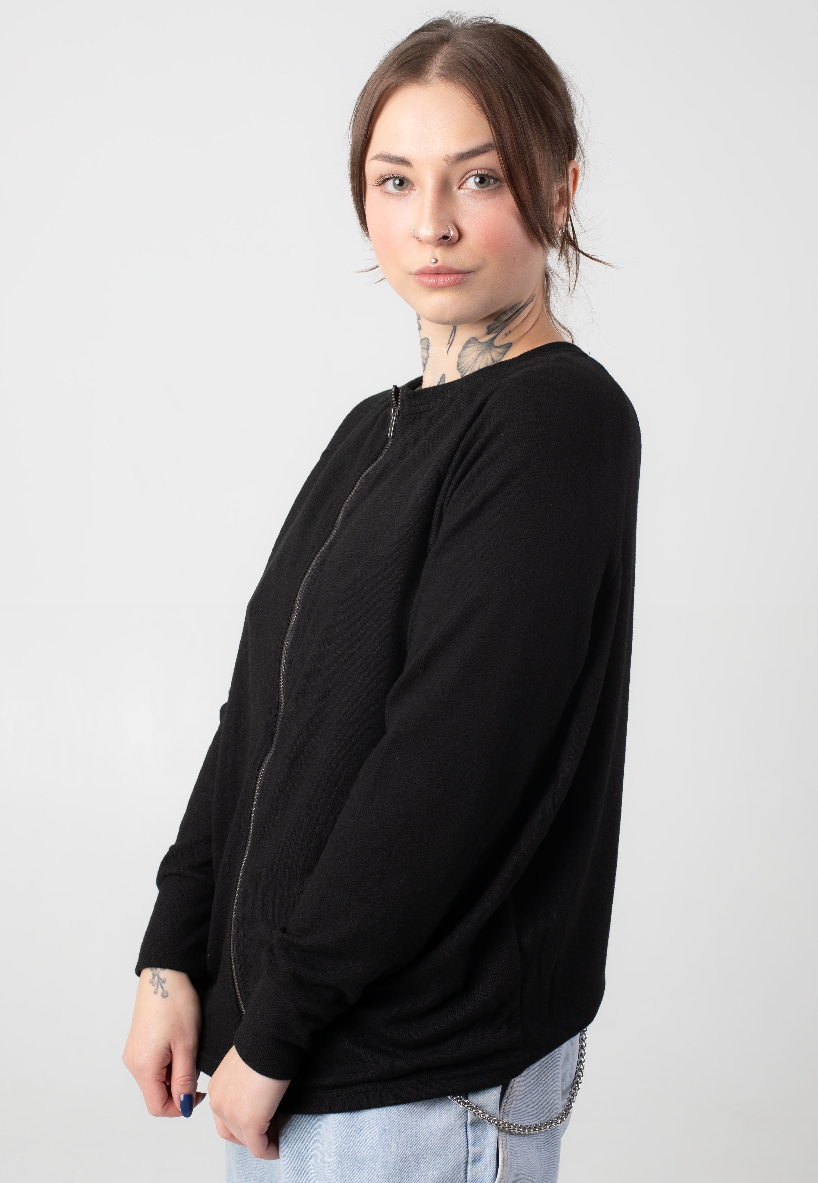 Noisy May - City L/S Zip Black - Top | Women-Image