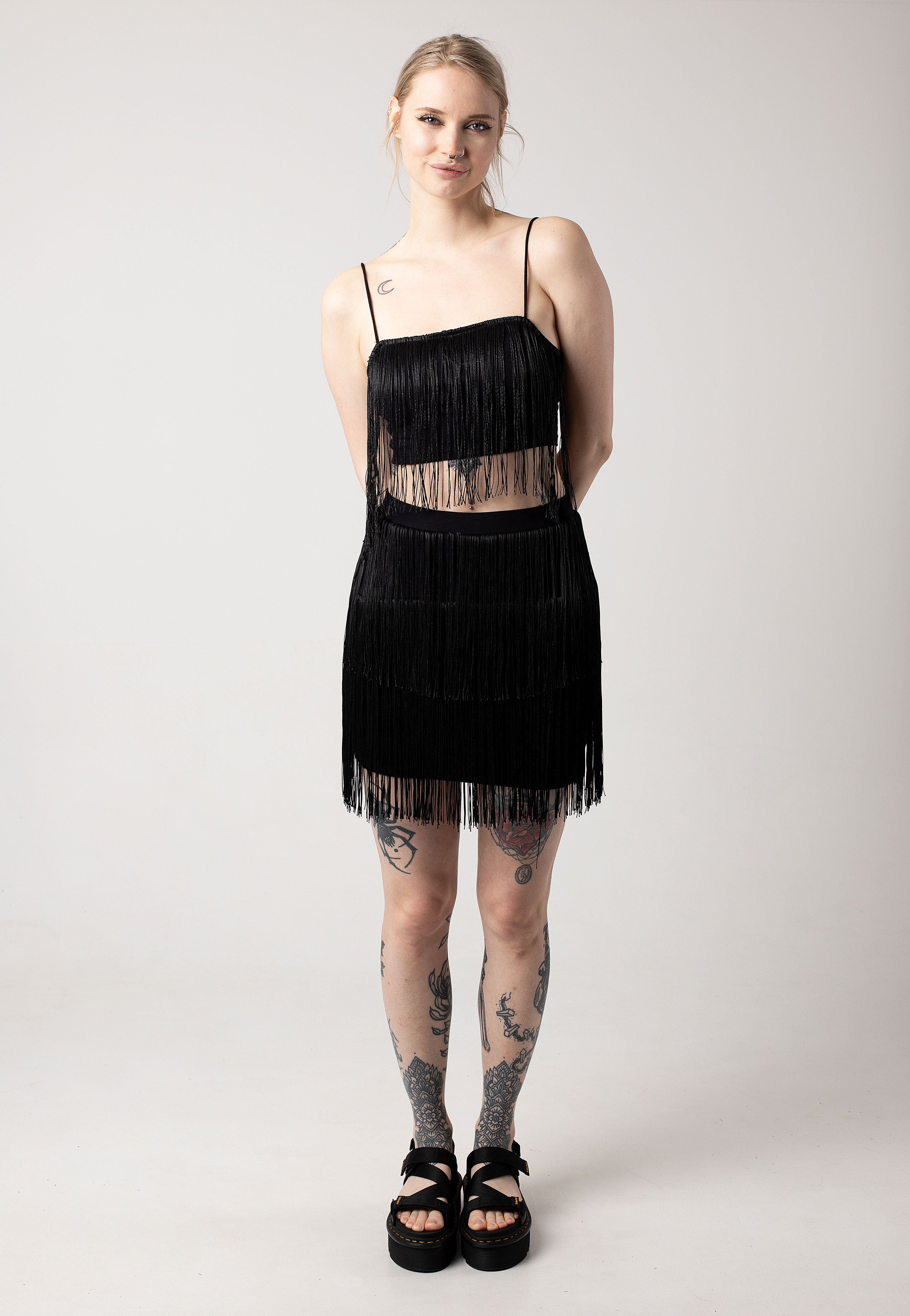 Noisy May - Dallas Singlet Black Fringes - Top | Women-Image