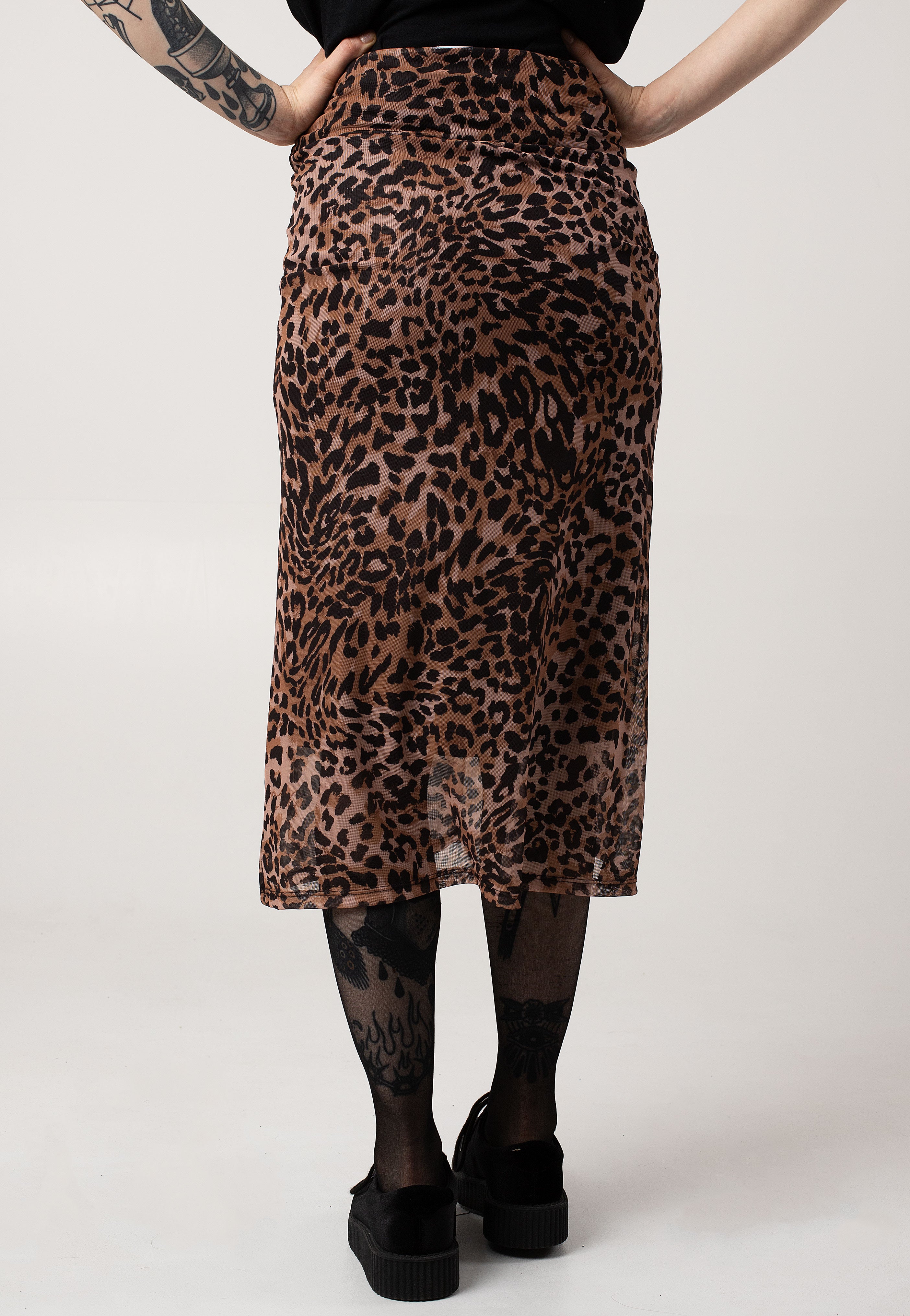 Noisy May - Elif Overlock Ankle Black Leo - Skirt | Women-Image