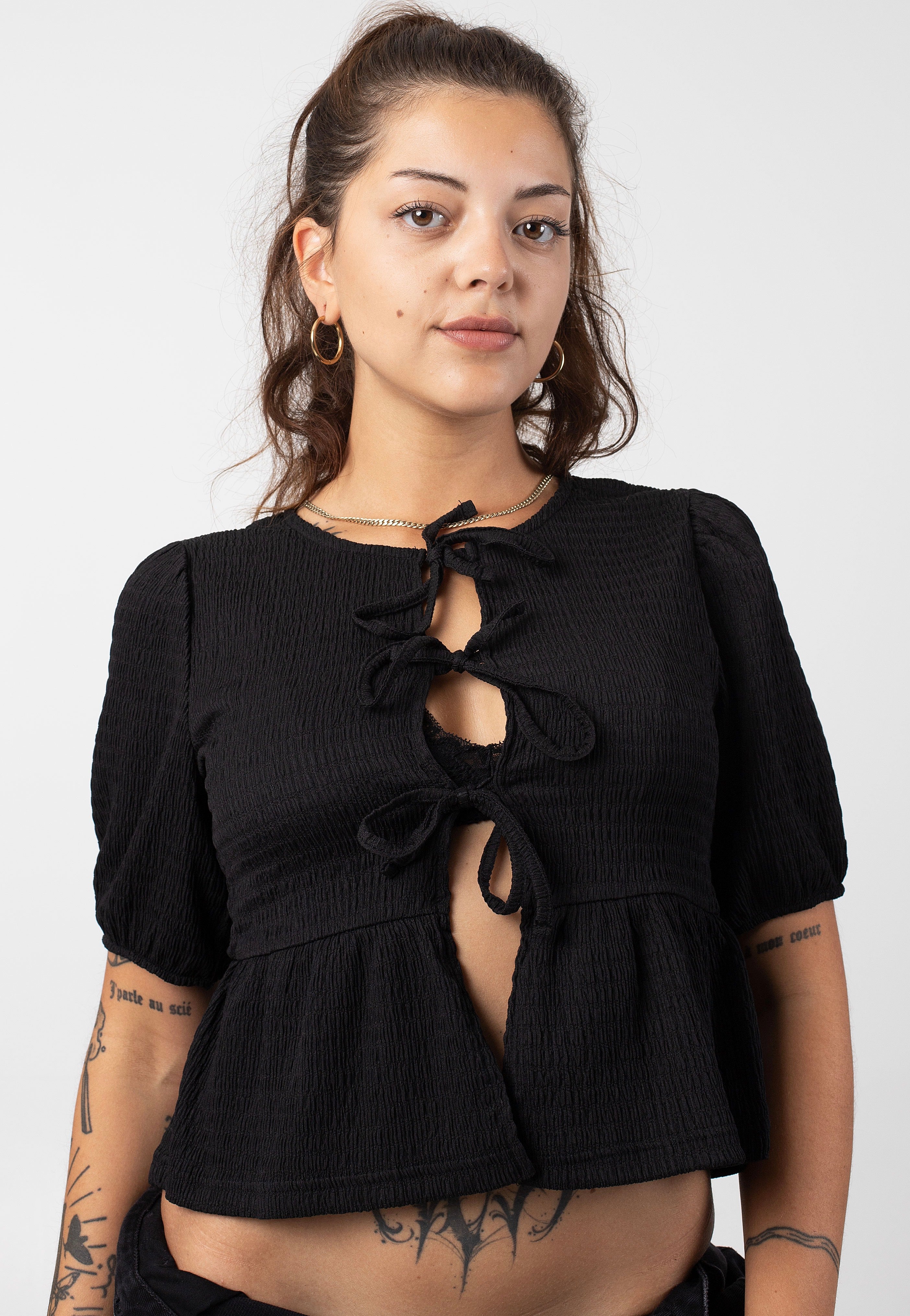 Noisy May - Fina Tie Black - Top | Women-Image