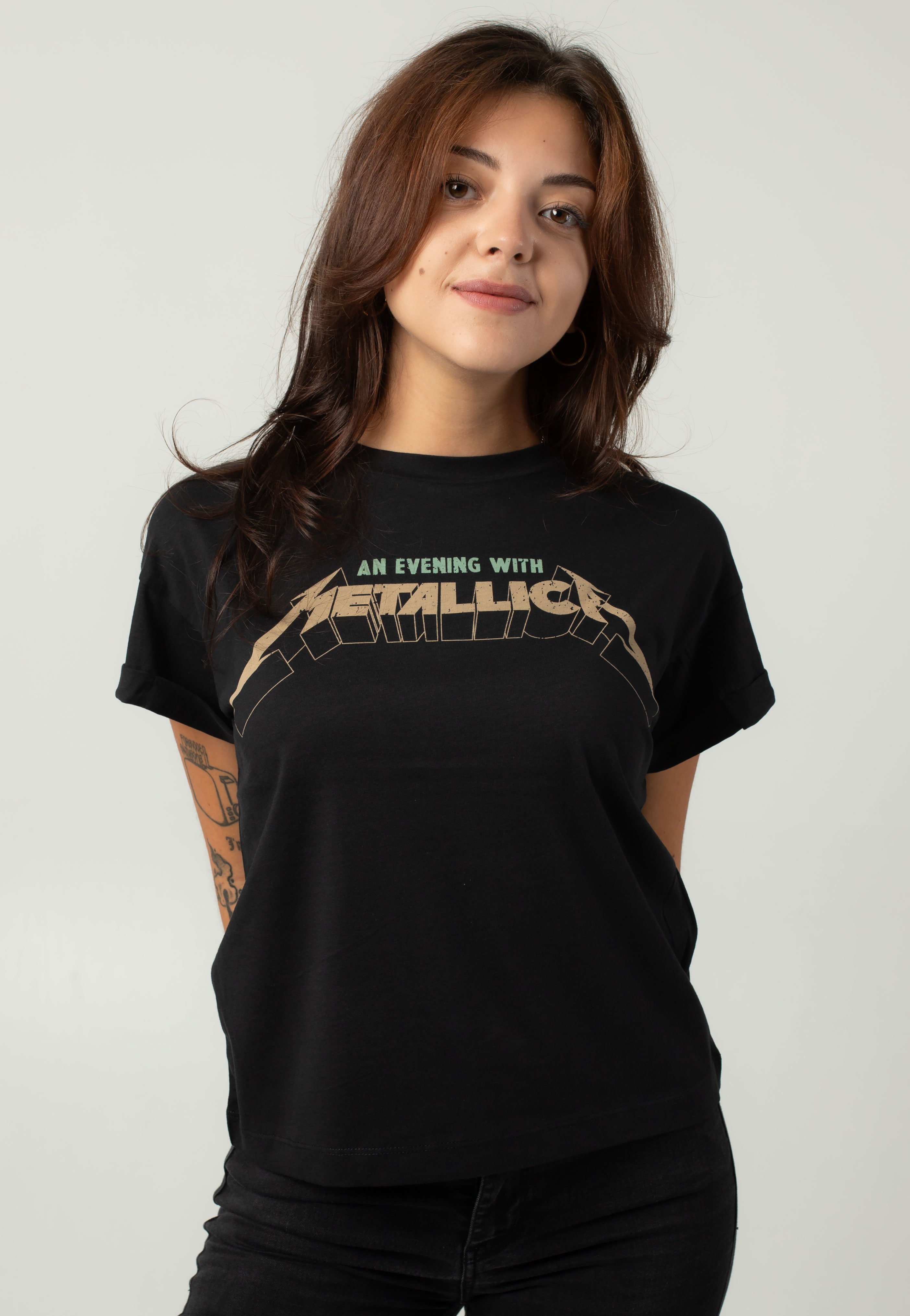 Noisy May x Metallica - Gaby O Neck Black Tourne - T-Shirt | Women-Image