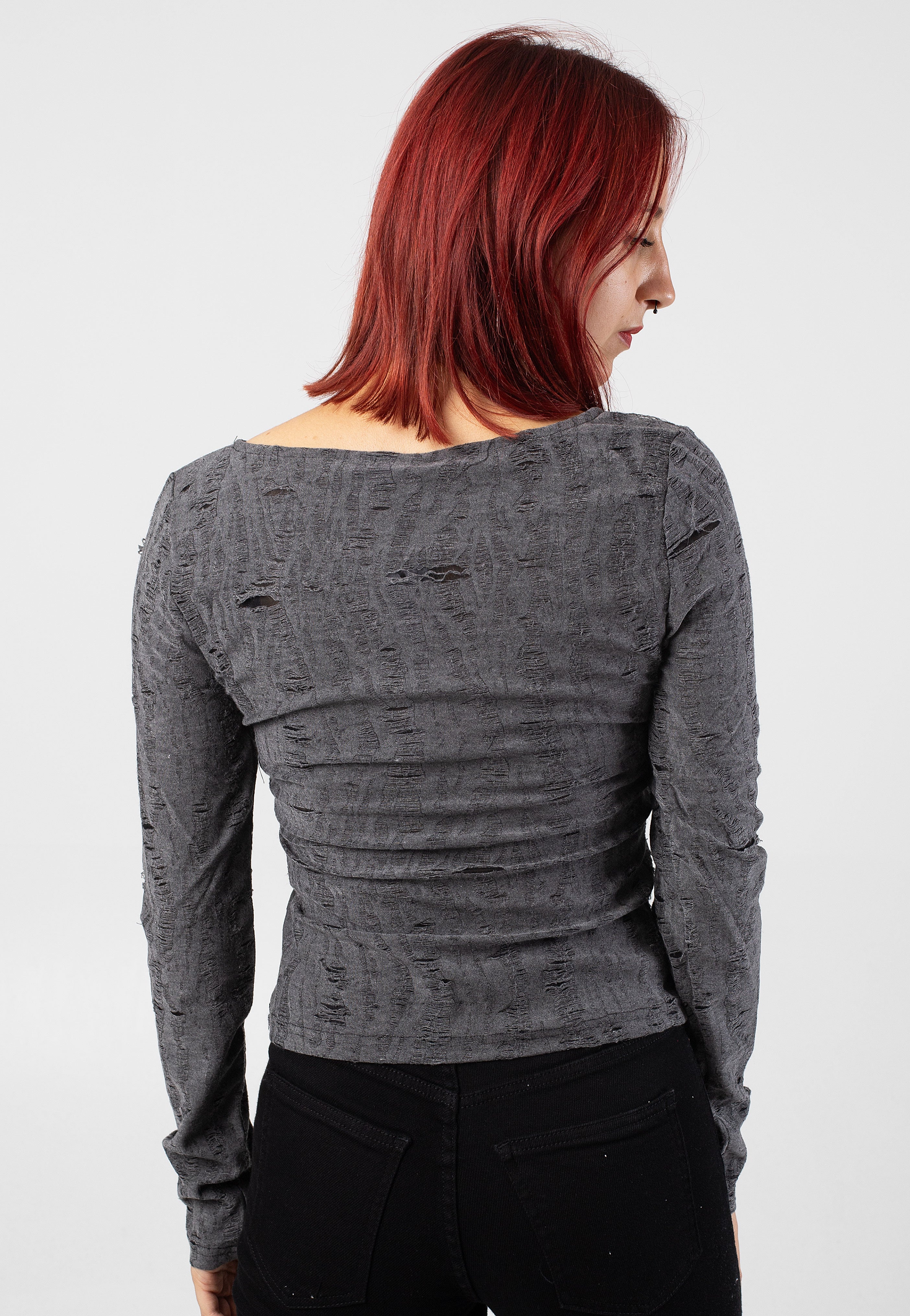 Noisy May - Harlow Boatneck Ghost Gray - Top | Women-Image