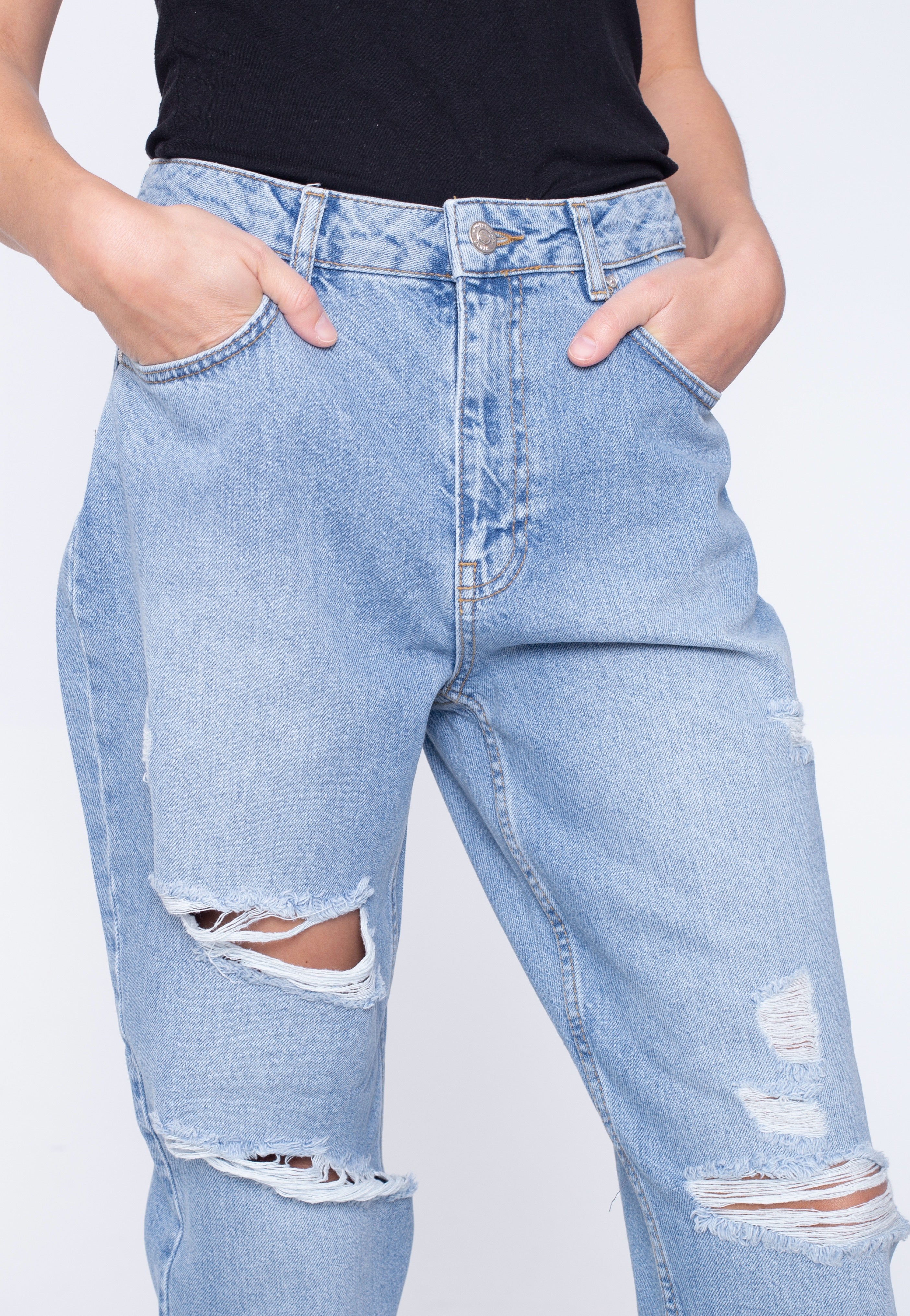 Noisy May - Isabel Mom Dest Light Blue Denim - Jeans | Women-Image