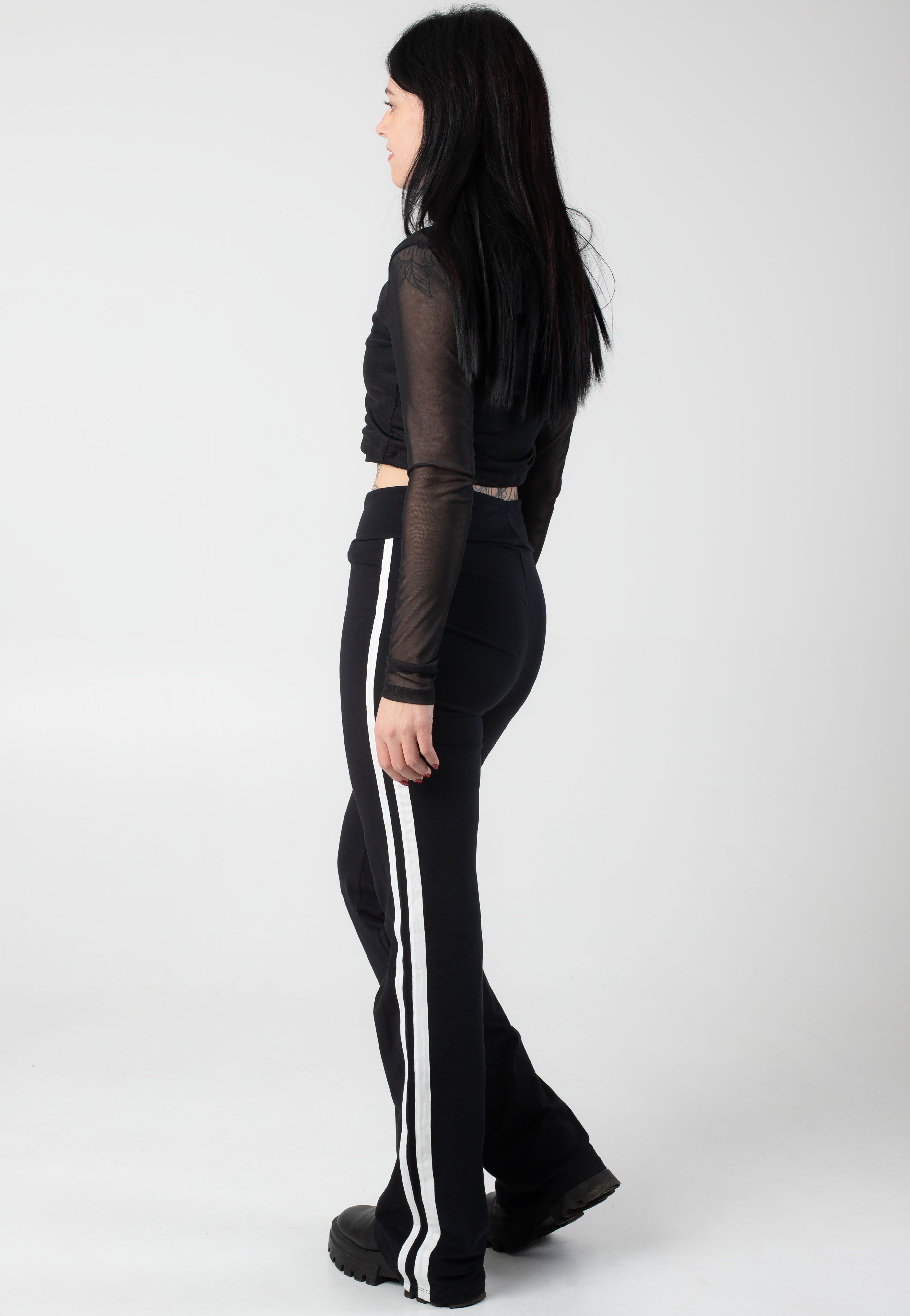 Noisy May - Kerry Track Panel Black White - Leggings | Women-Image