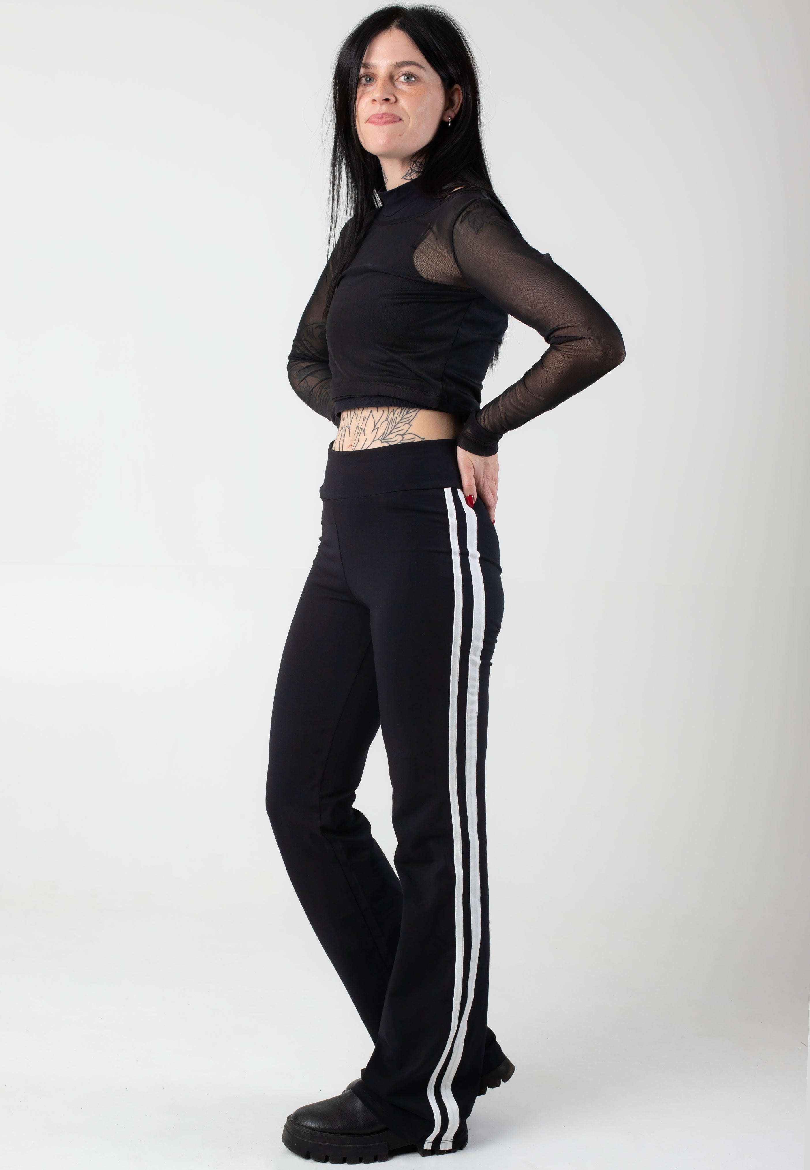 Noisy May - Kerry Track Panel Black White - Leggings | Women-Image