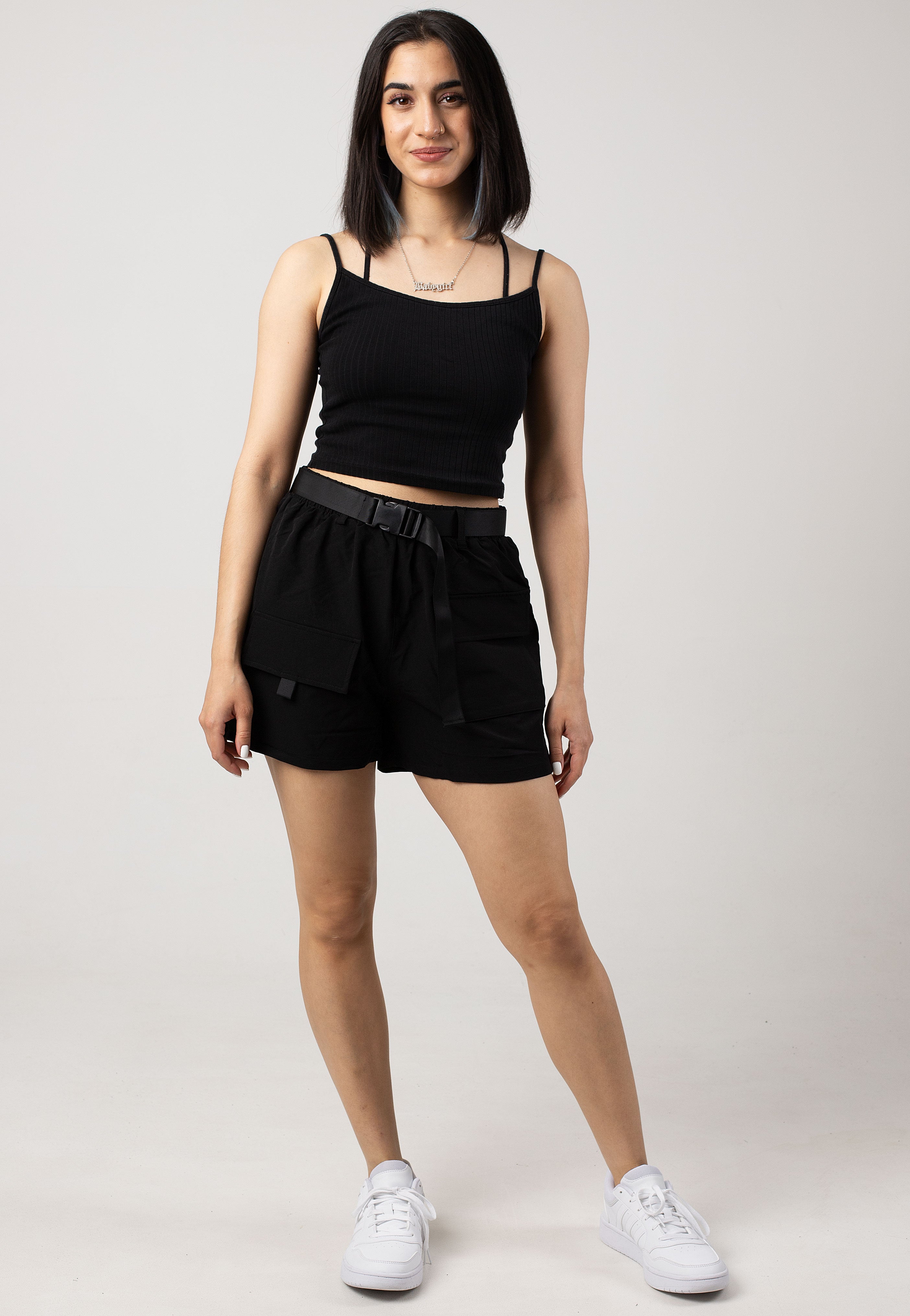 Noisy May - Kirby Cargo With Belt Black - Shorts | Women-Image