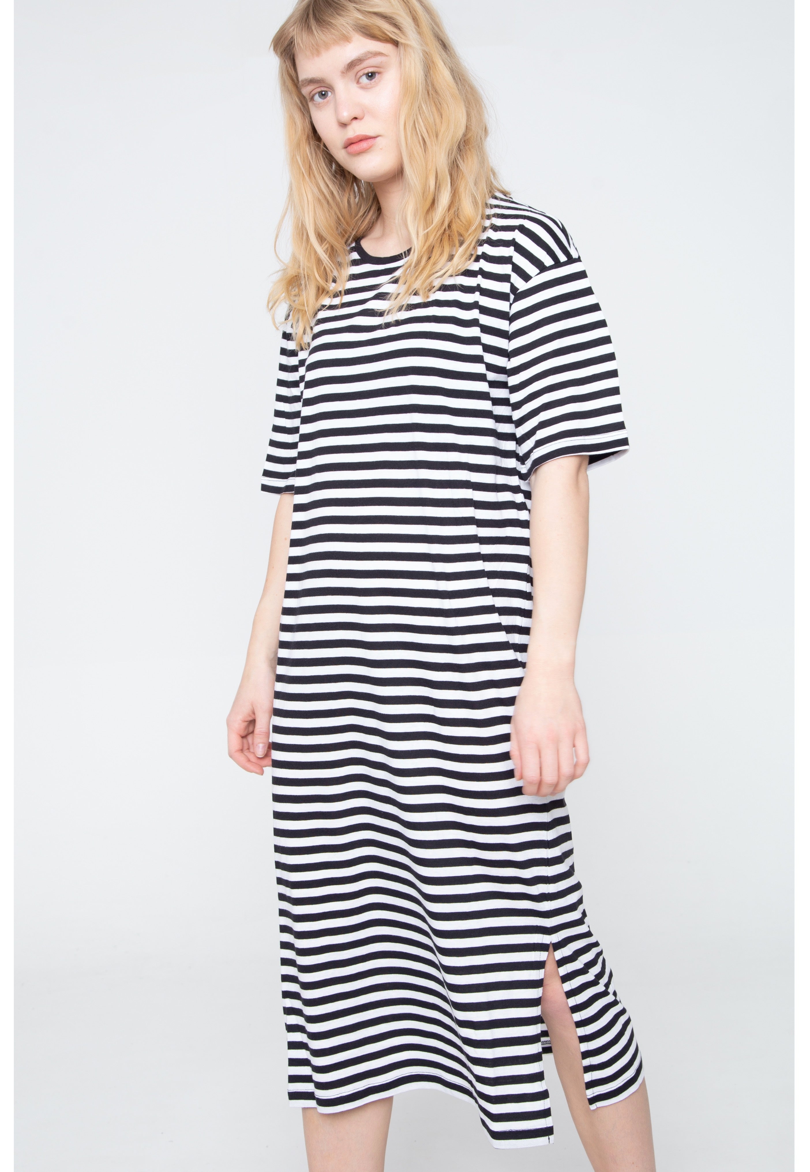 Noisy May - Mayden 2/4 Stripes Bright White - Dress | Women-Image