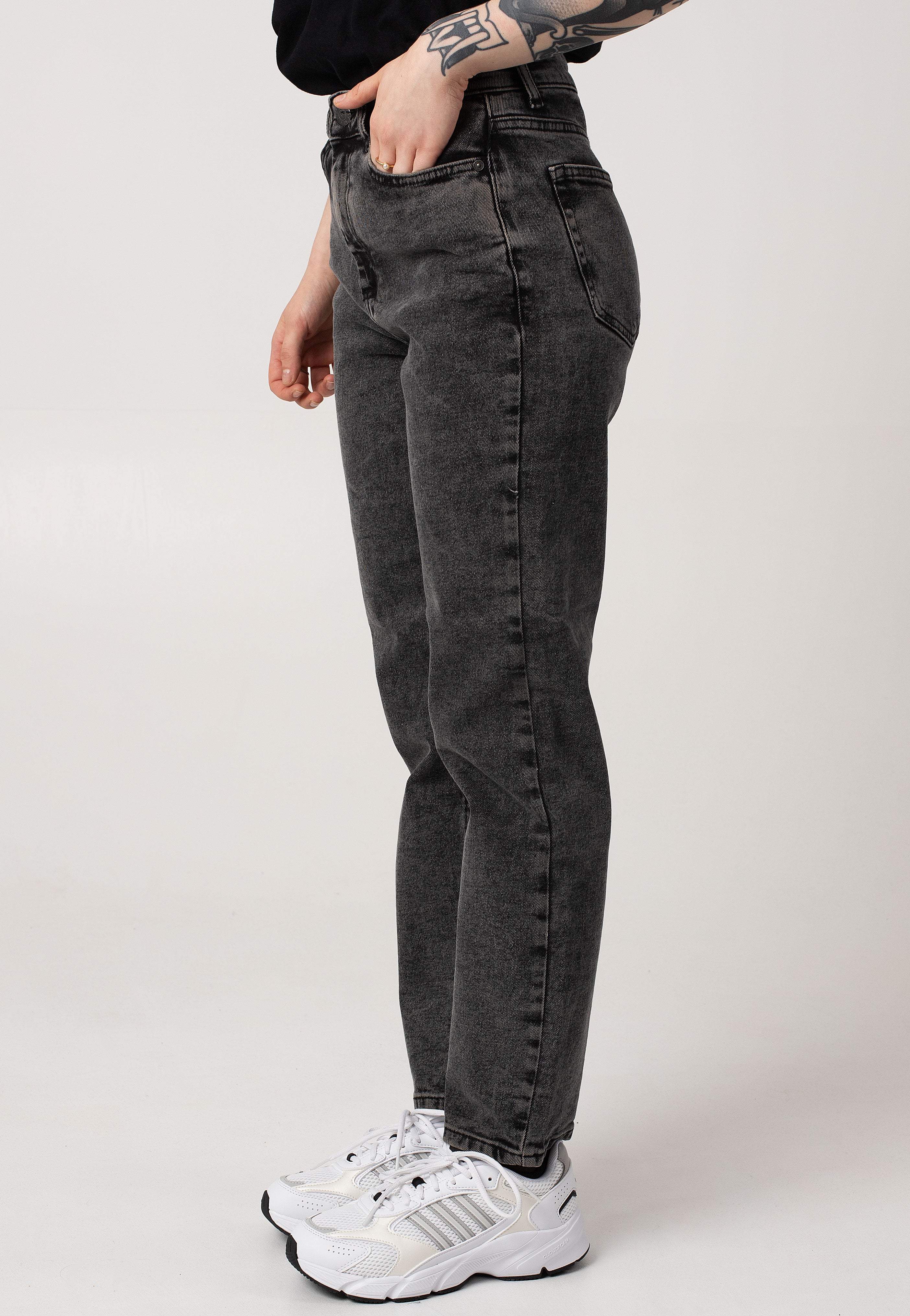 Noisy May - Moni Straight Ank Acid Dark Grey Denim - Jeans | Women-Image