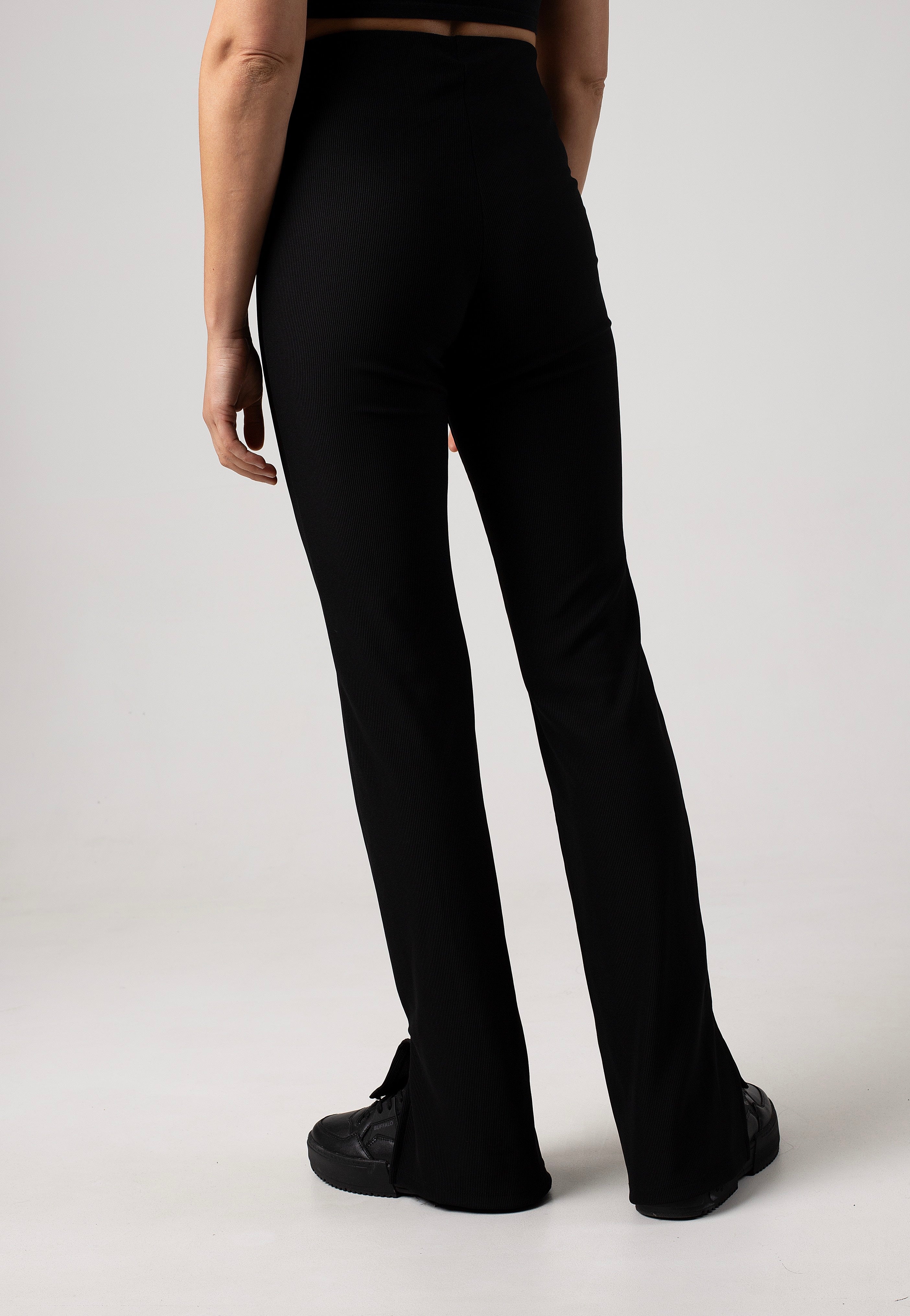 Noisy May - Myra Slit Detail Black - Pants | Women-Image