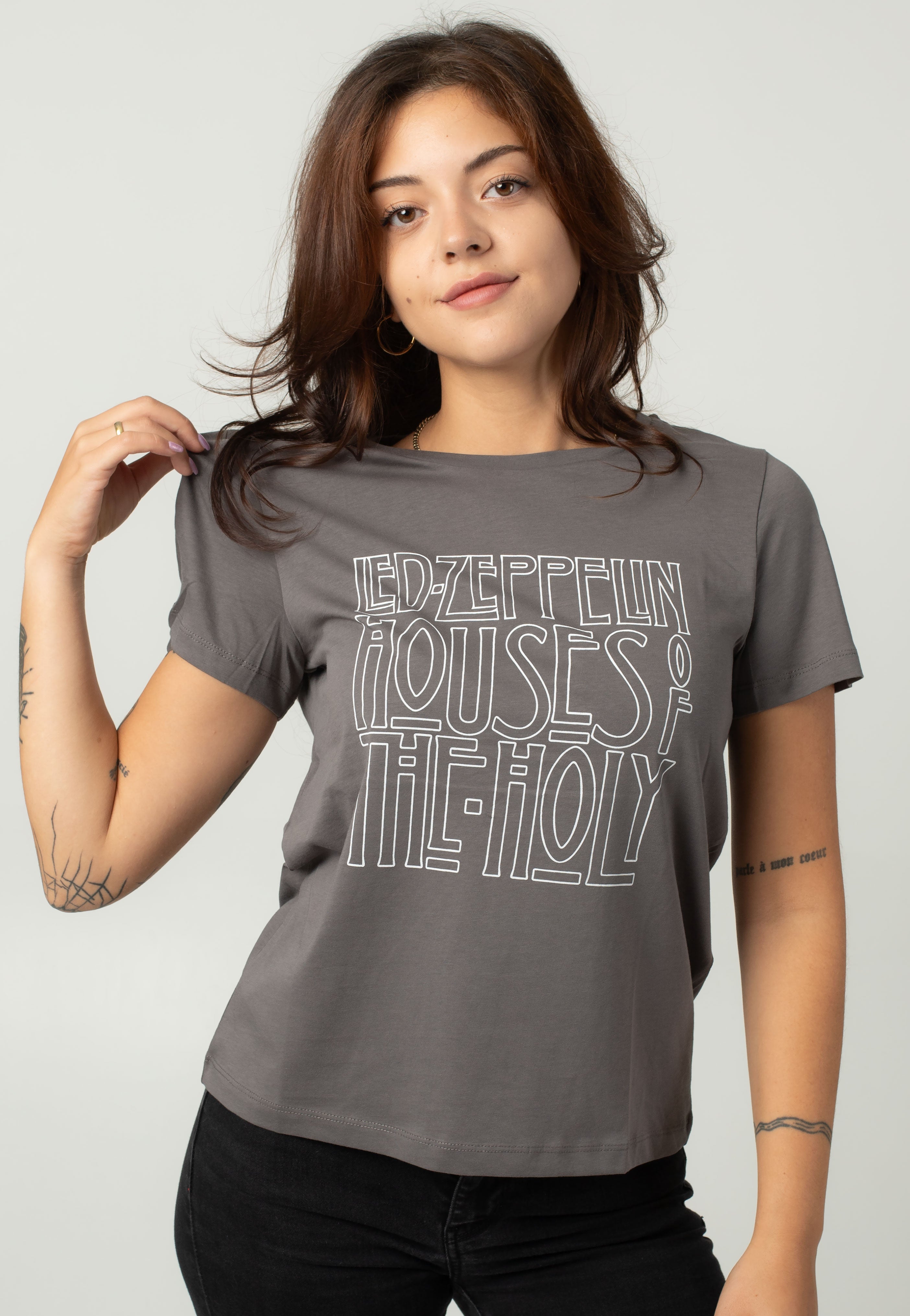 Noisy May x Led Zeppelin - Nate Charcoal Gray The Holy - T-Shirt | Women-Image