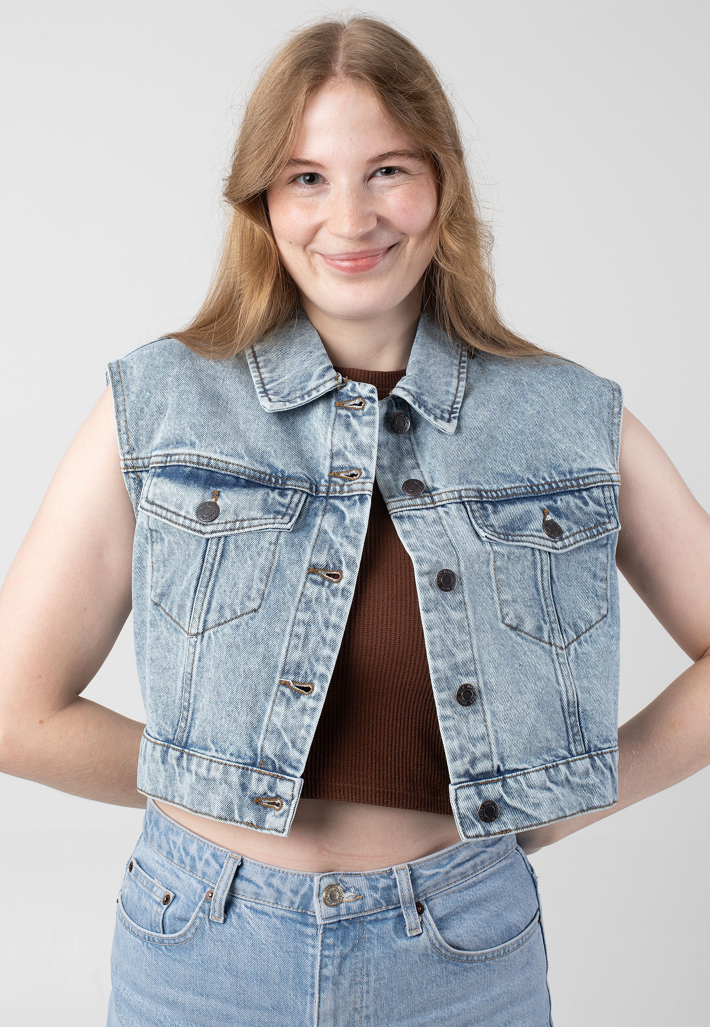 Noisy May - Nathi Light Blue Denim - Vest | Women-Image