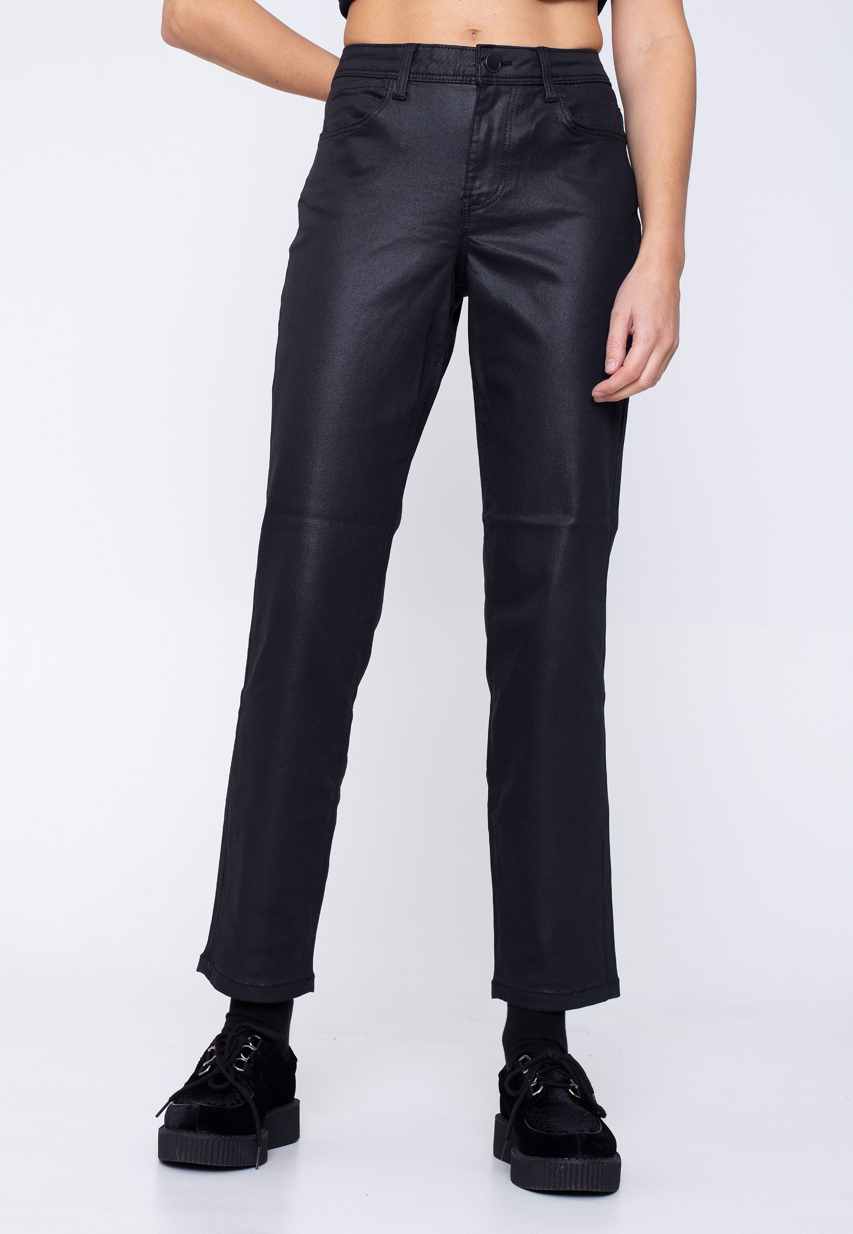 Noisy May - Olivia NW Slim Coated Black - Jeans | Women-Image