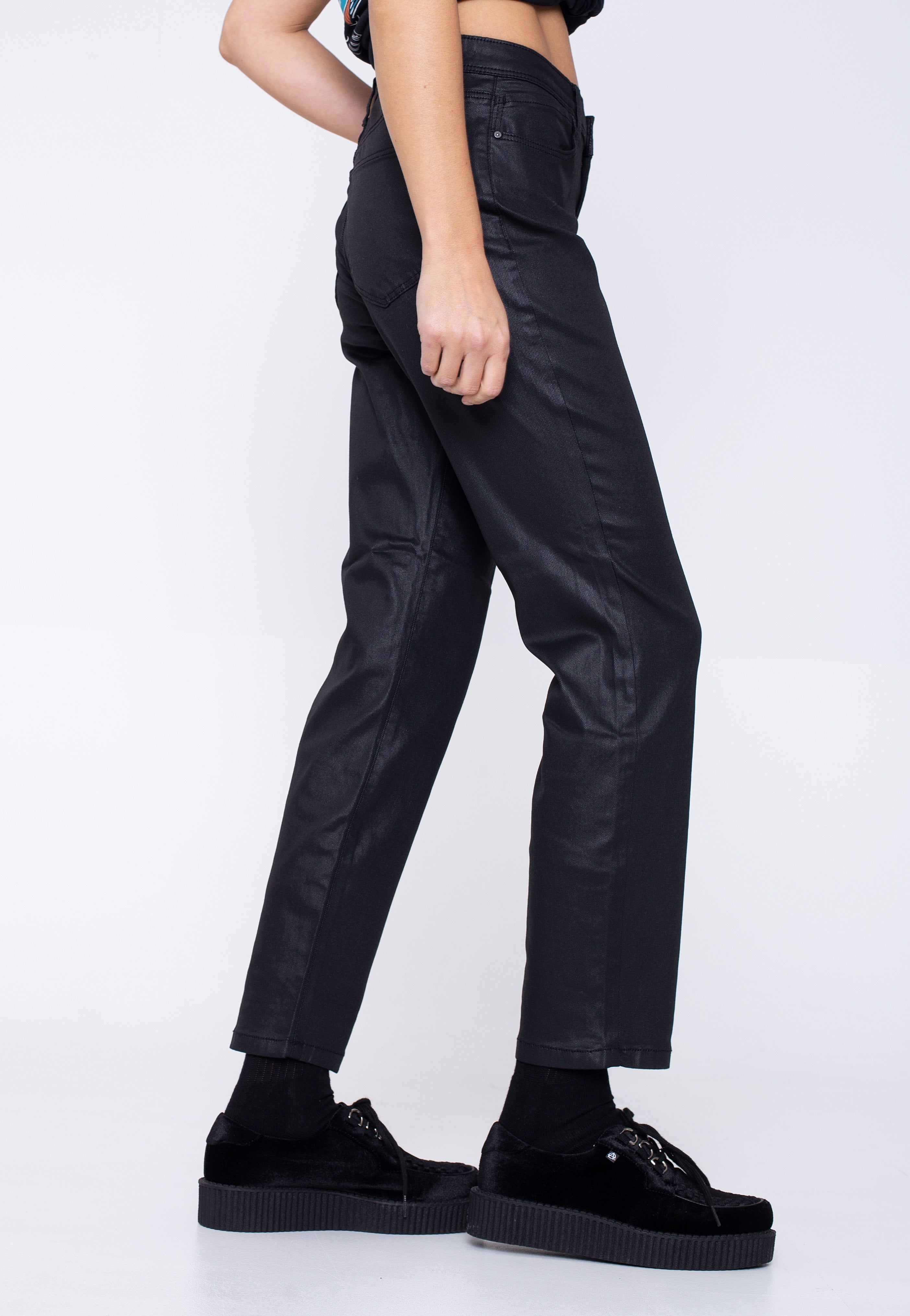 Noisy May - Olivia NW Slim Coated Black - Jeans | Women-Image