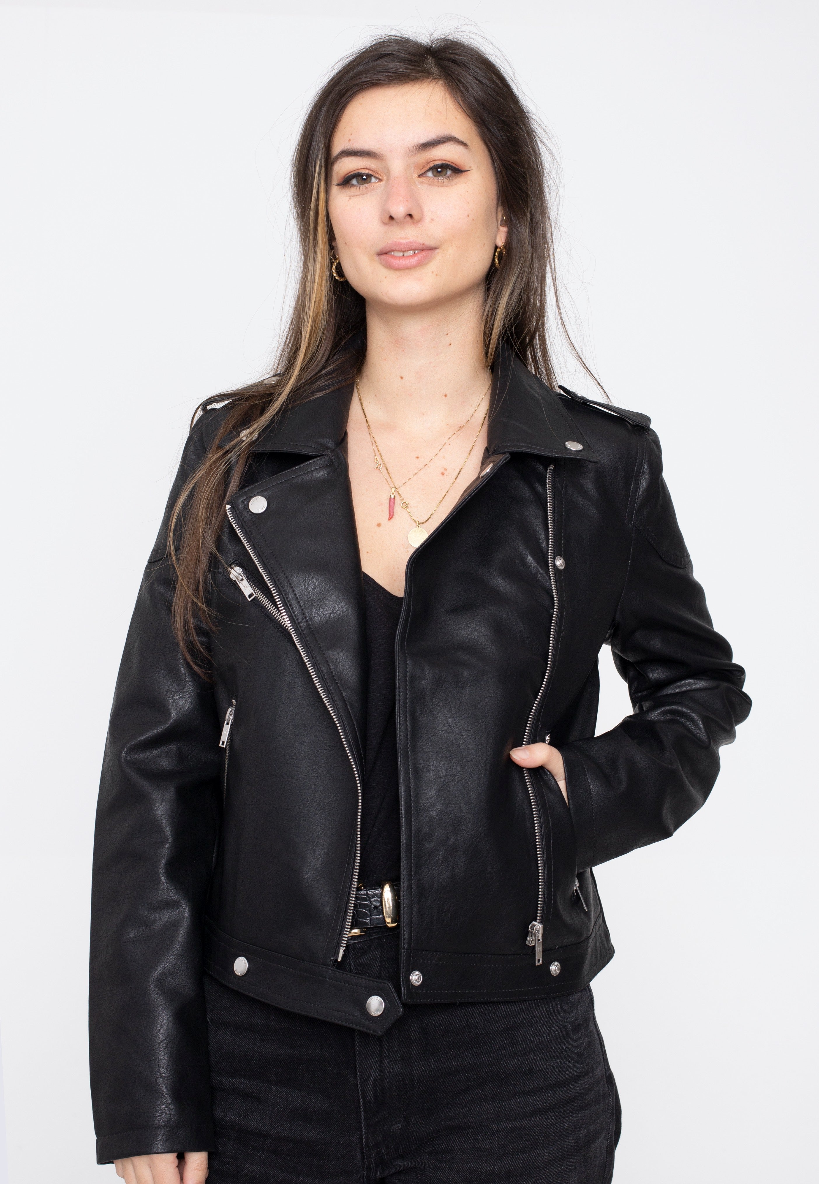 Noisy May - Rollo Black - Leather Jacket | Women-Image