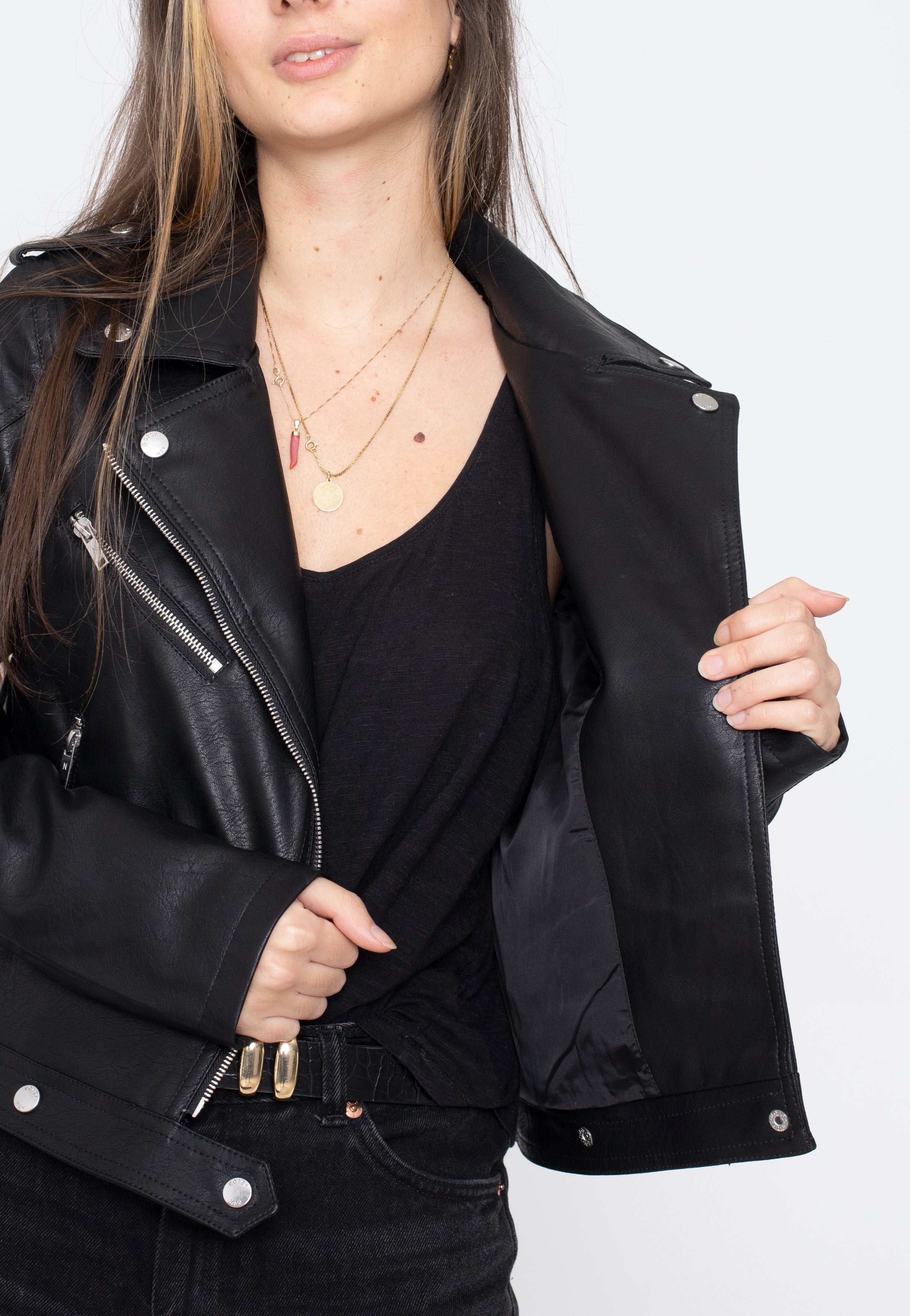 Noisy May - Rollo Black - Leather Jacket | Women-Image