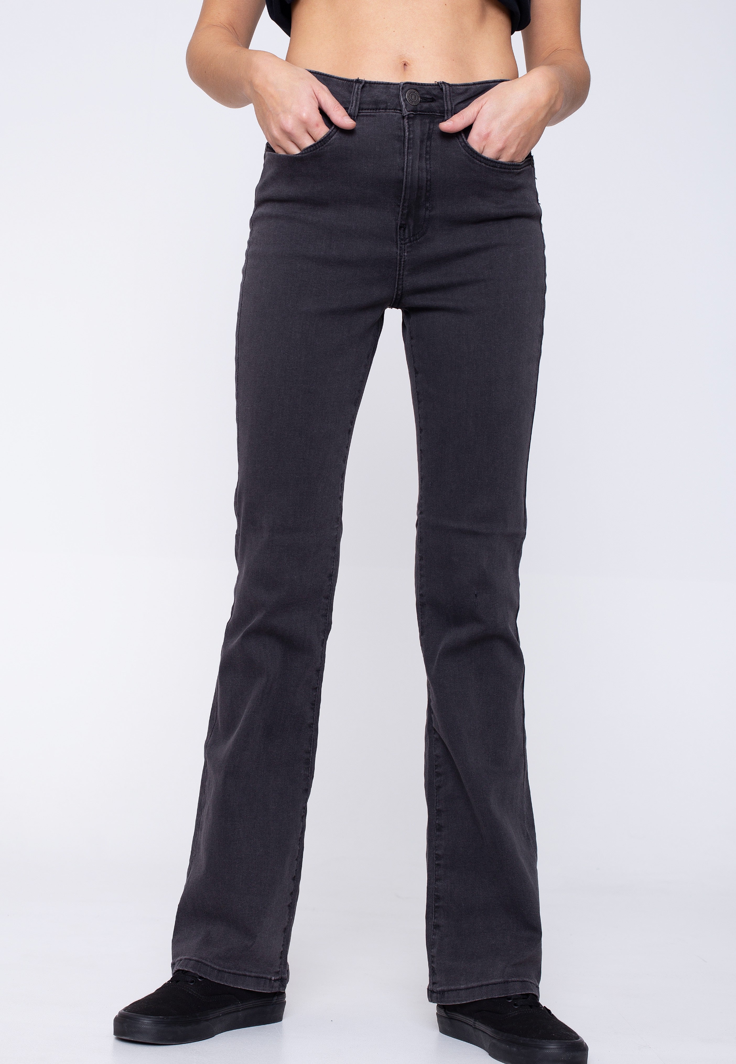 Noisy May - Sallie Flare Dark Grey Denim - Jeans | Women-Image