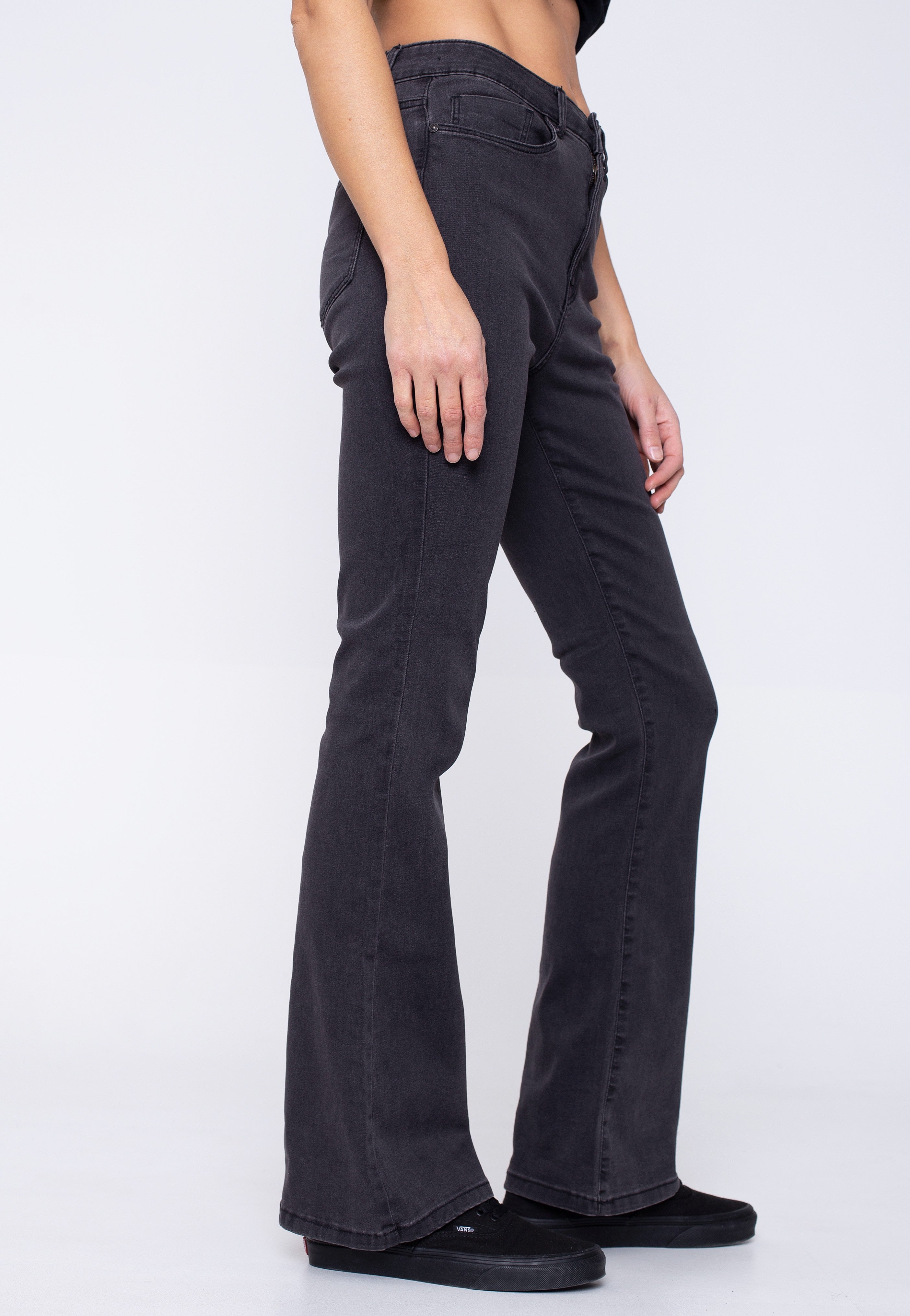 Noisy May - Sallie Flare Dark Grey Denim - Jeans | Women-Image