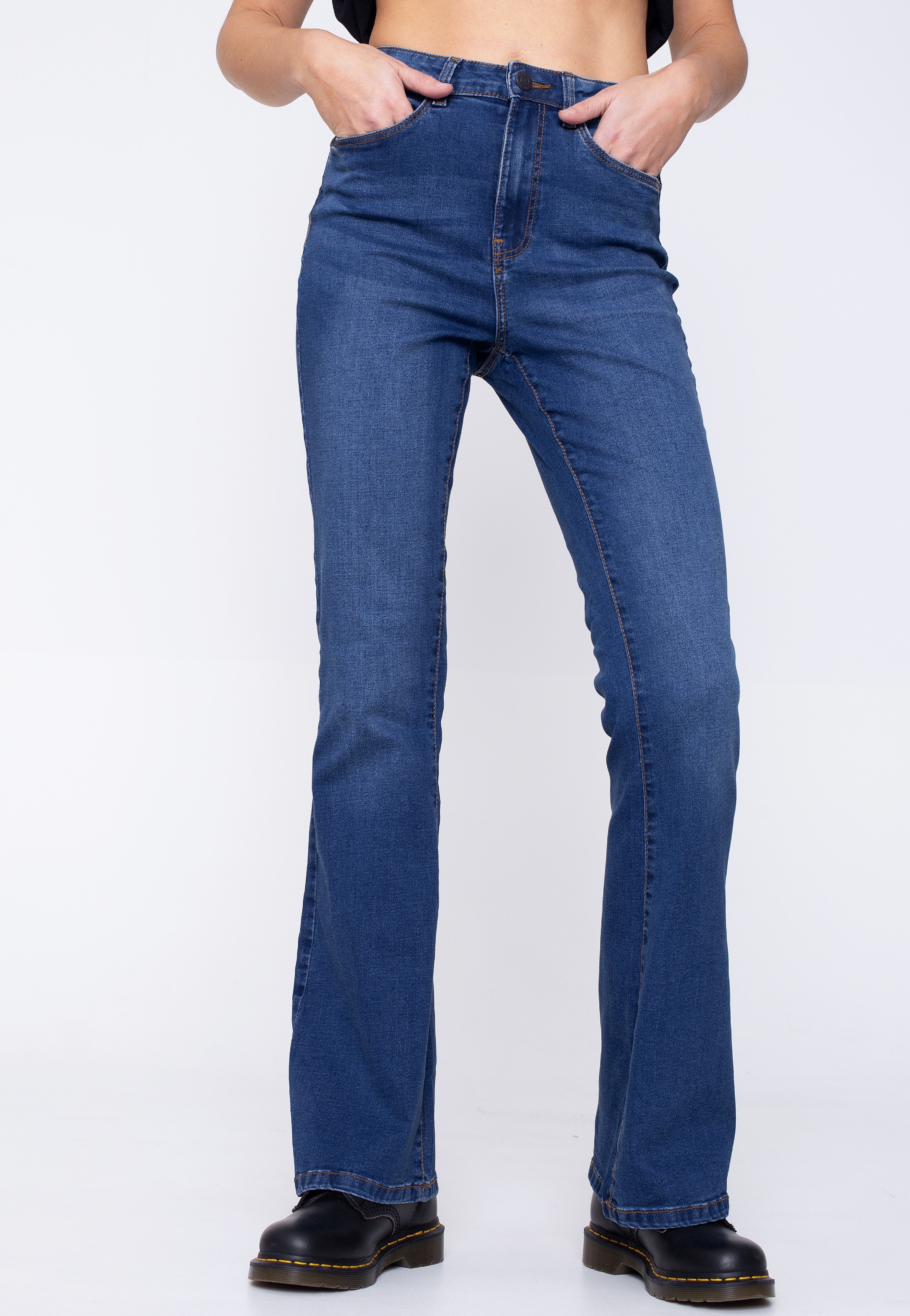 Noisy May - Sallie Flare Medium Blue Denim - Jeans | Women-Image