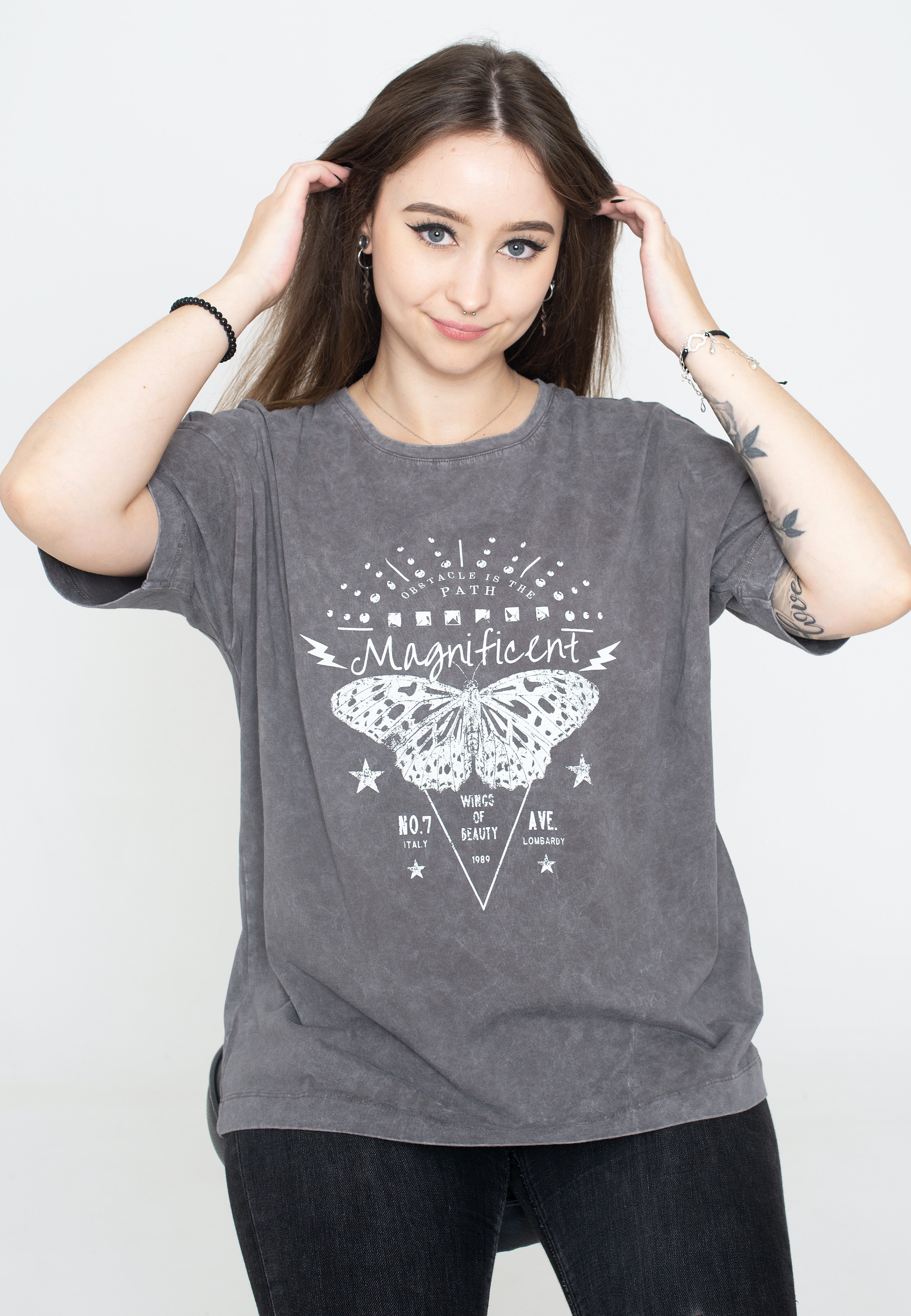 Noisy May - Tori Ida Washed Asphalt - T-Shirt | Women-Image