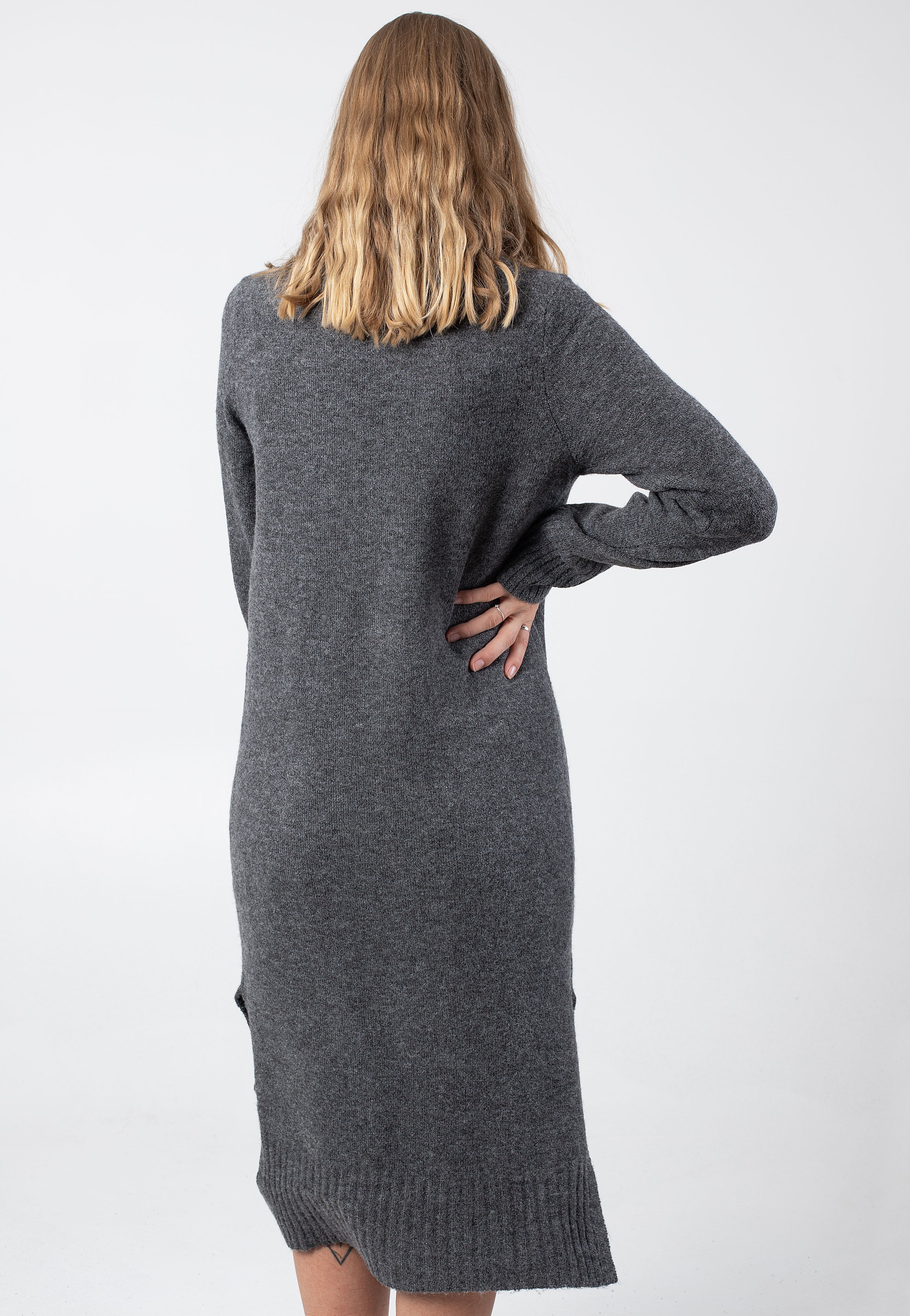 Noisy May - Viola Rollneck Dark Grey Melange - Dress | Women-Image