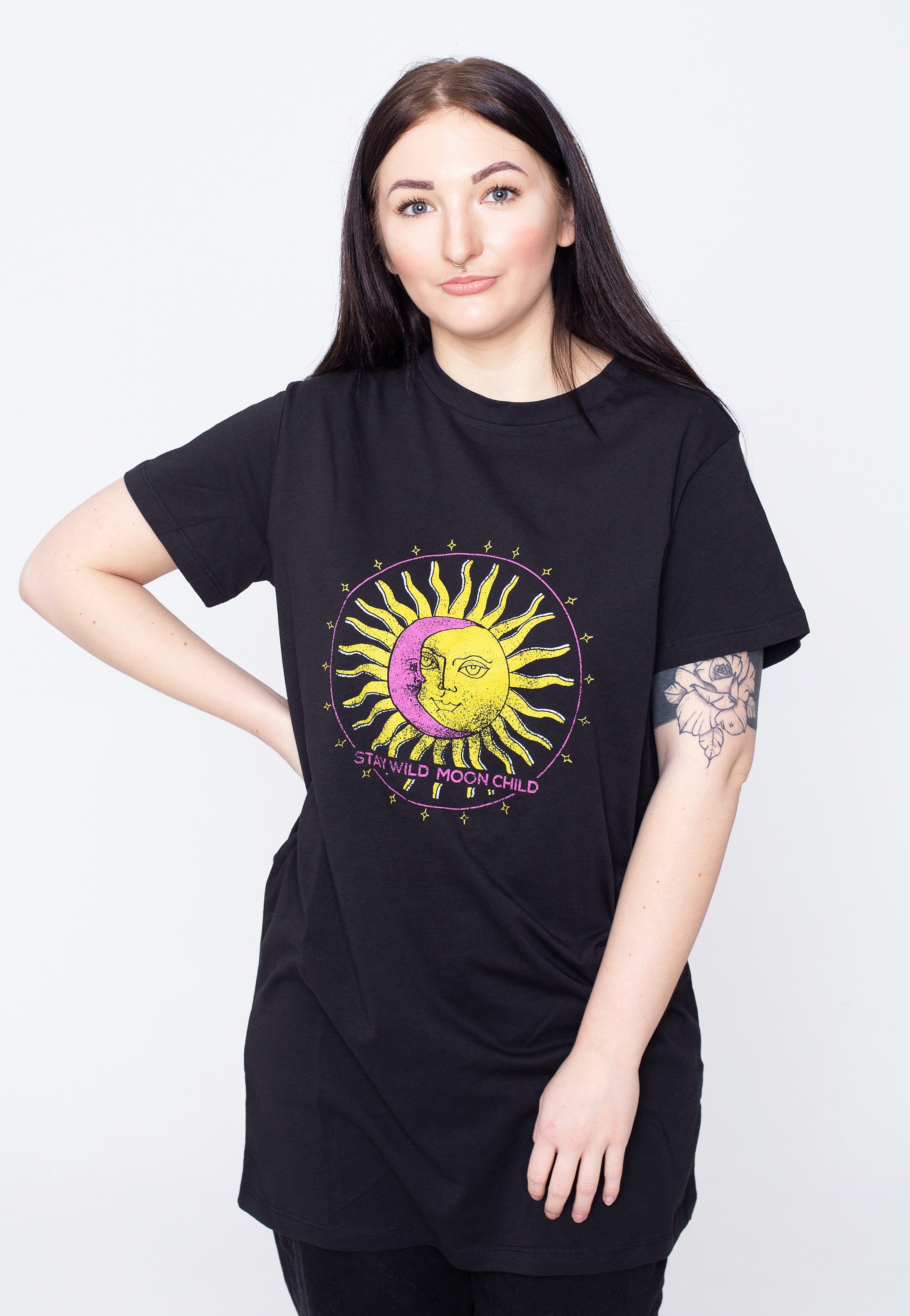 Noisy May - Zodiac Moon Child 2/4 Black - T-Shirt | Women-Image