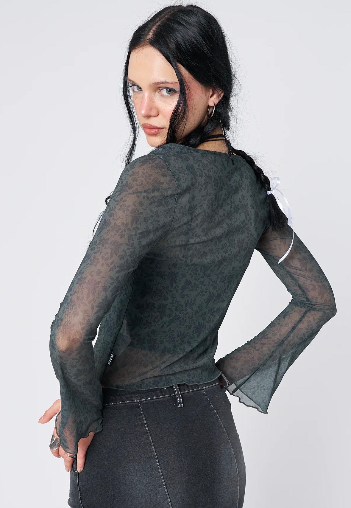 Minga London - Nori Green Tie - Blouse | Women-Image