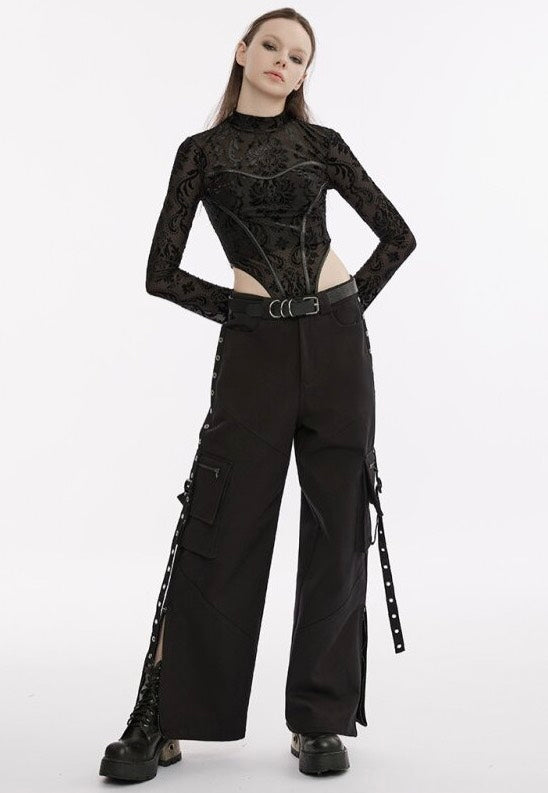 Punk Rave - Notorious Structured Mesh Black Print - Body | Women-Image