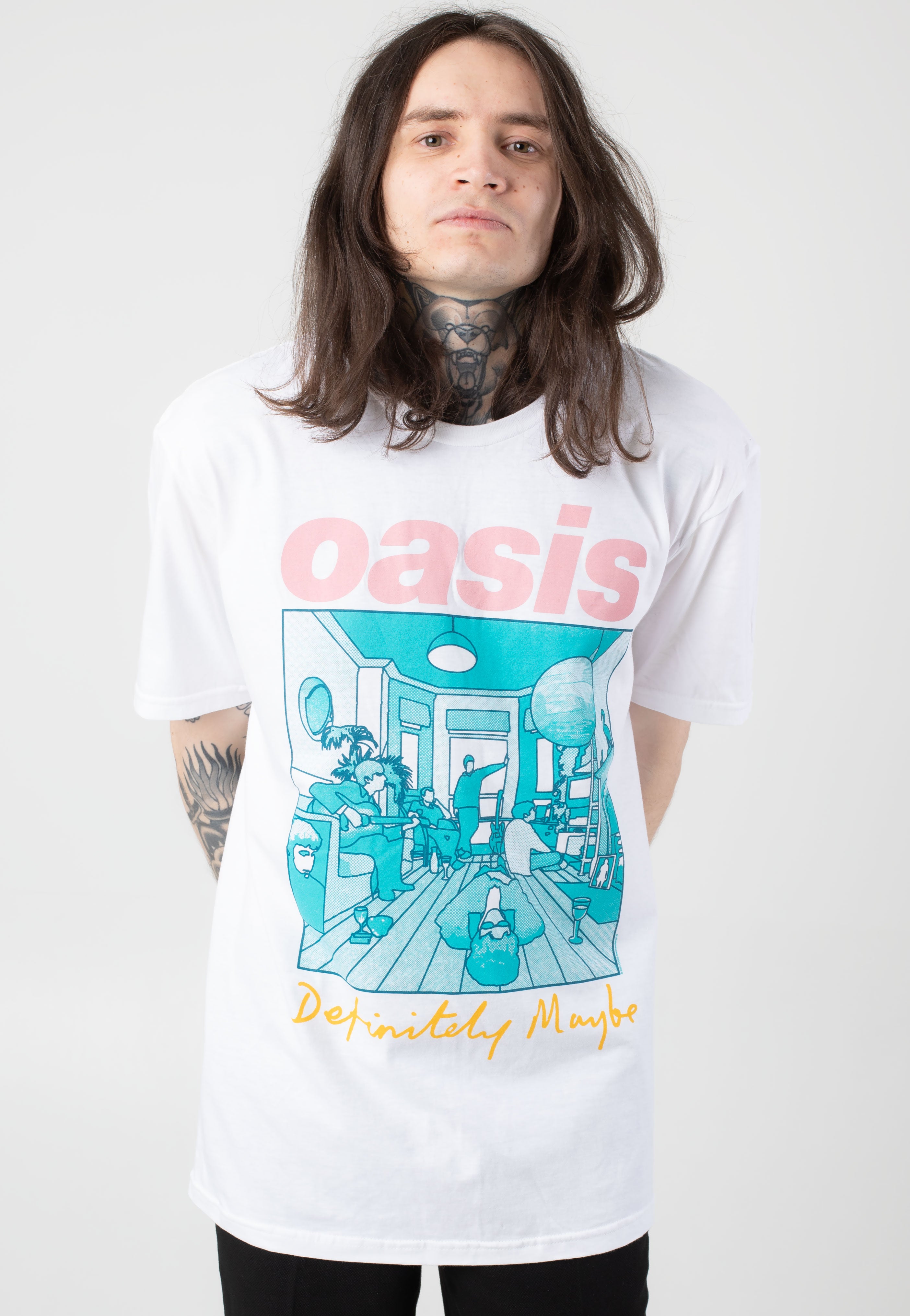 Oasis - Definitely Maybe Illustration Colour White - T-Shirt | Men-Image